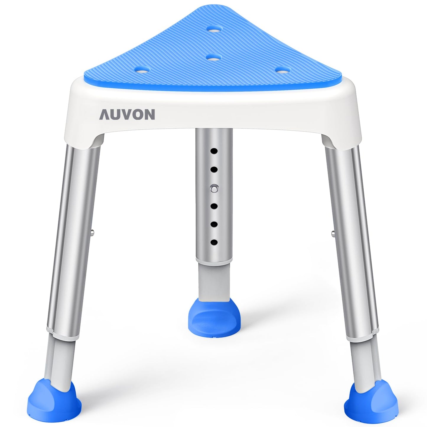 AUVON Triangle Shower Chair for Space Saving, Adjustable Shower Stool 400 lbs Tool-Free Assembly, Shower Bench for Inside of Shower with EVA Pad, Shower Seat for Seniors, Elderly, Pregnant & Disabled