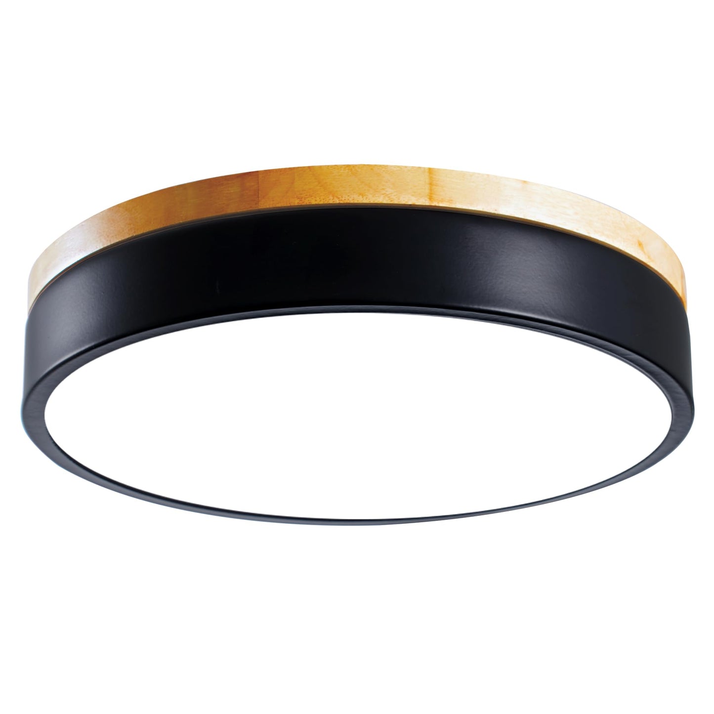 Geperll 12Inch Dimmable Wood LED Ceiling Light, 3000-6000K Tunable,Flush Mount Close to Ceiling Lighting 24W, Modern Fixture for Kitchen, Bedroom, Hallway