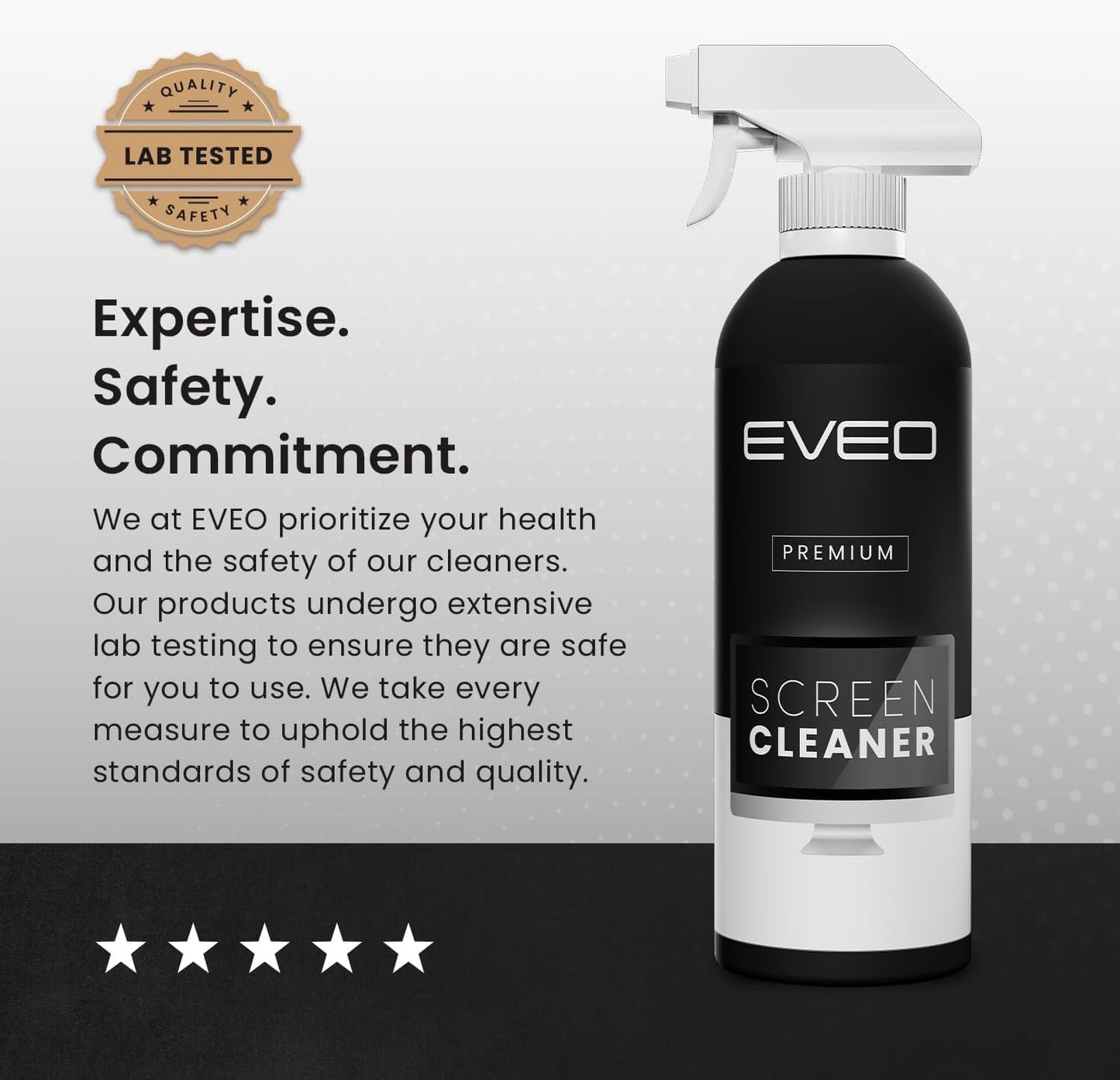 EVEO® Screen Cleaner Spray Kit (Streak-Free) TV Screen Cleaner for Smart TV, LCD, LED, OLED | Computer Cleaner Spray and Wipe Microfiber Cloth for, Monitor, Laptop, iPad, Car & More - 2 Pack