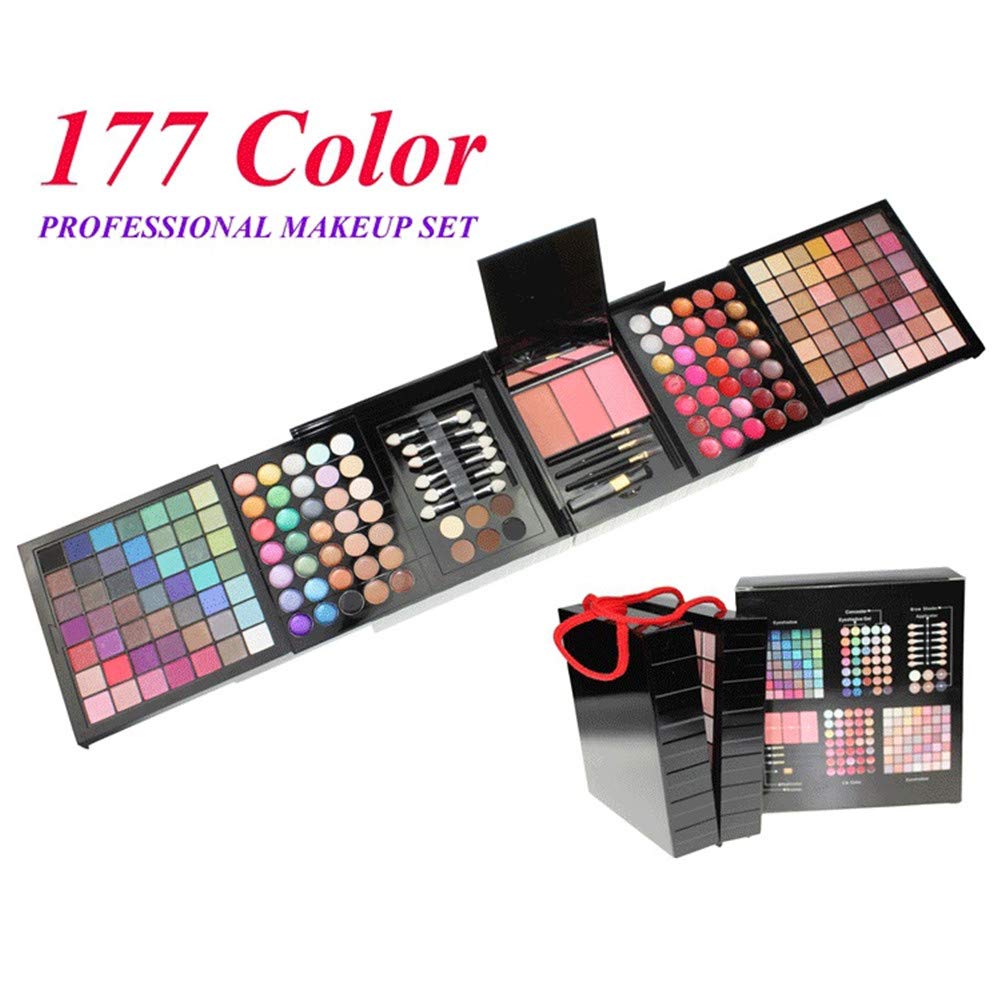 Professional Makeup Set Full 177 Color Eyeshadow Palette Blush Lip Gloss Concealer Kit -Beauty Makeup Set,All-in-One Makeup Kit with Mirror, Applicators (177 Makeup Kit)