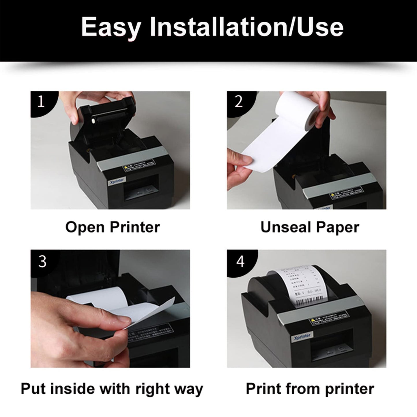Jayard Thermal Paper 3 1/8 x 230ft, 10 Rolls Receipt Paper Work for Star Micronics TSP100 TSP143 Epson 80mm Receipt Printer Square POS Register, 80mm Thermal Receipt Paper, BPA Free