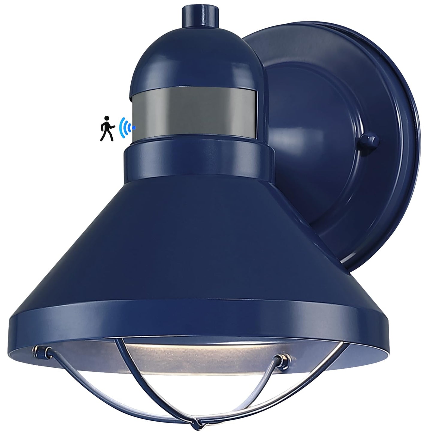 LONEDRUID Motion Sensor Outdoor LED Wall Sconce Dusk to Dawn Exterior Barn Lighting Fixtures Blue Outside Porch Light Waterproof Farmhouse Wall Mount Lamp for House Garage Entryway