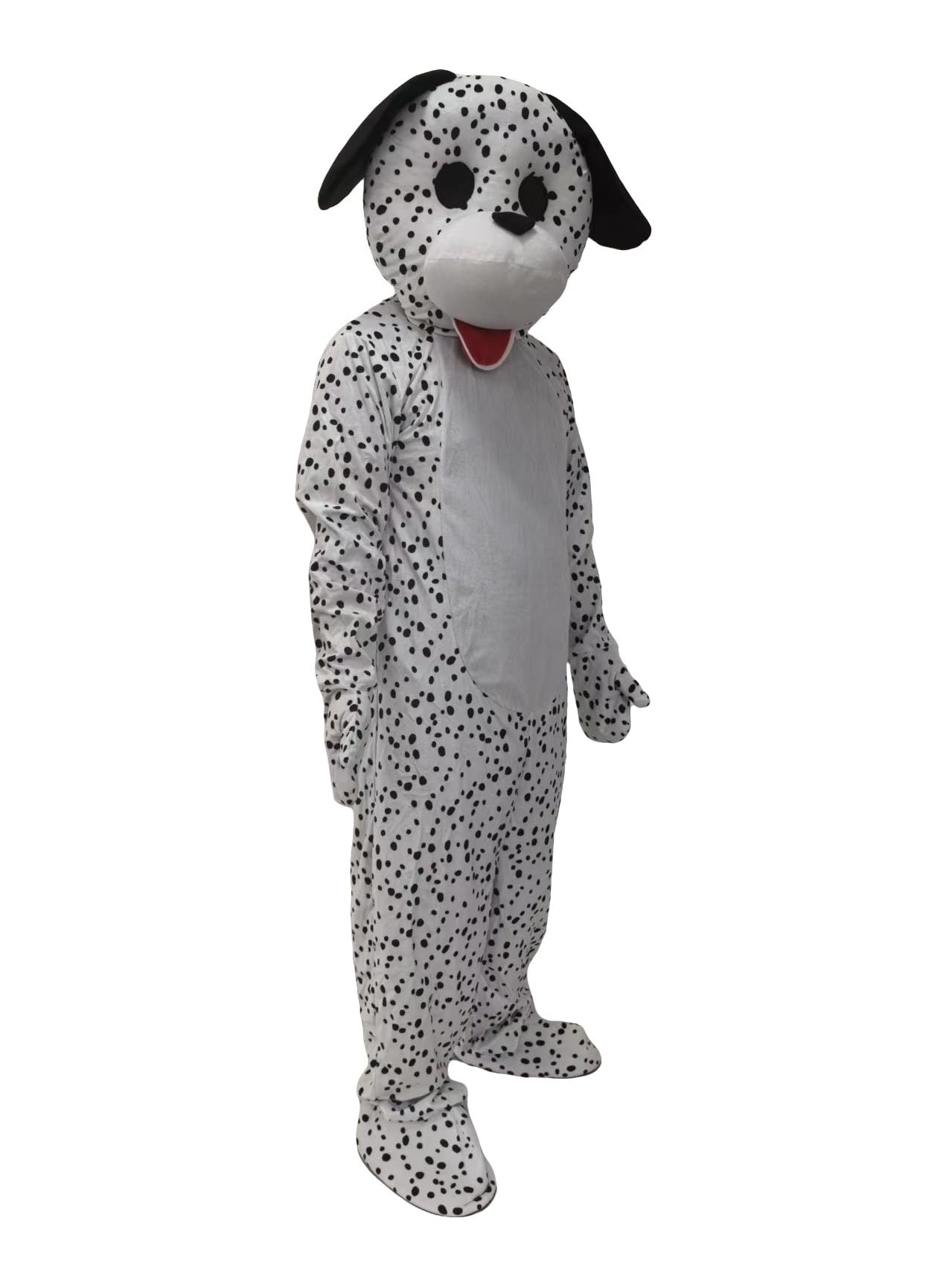Lormaka Dalmatian Plush Dog Mascot Costume, Spotted Black and White