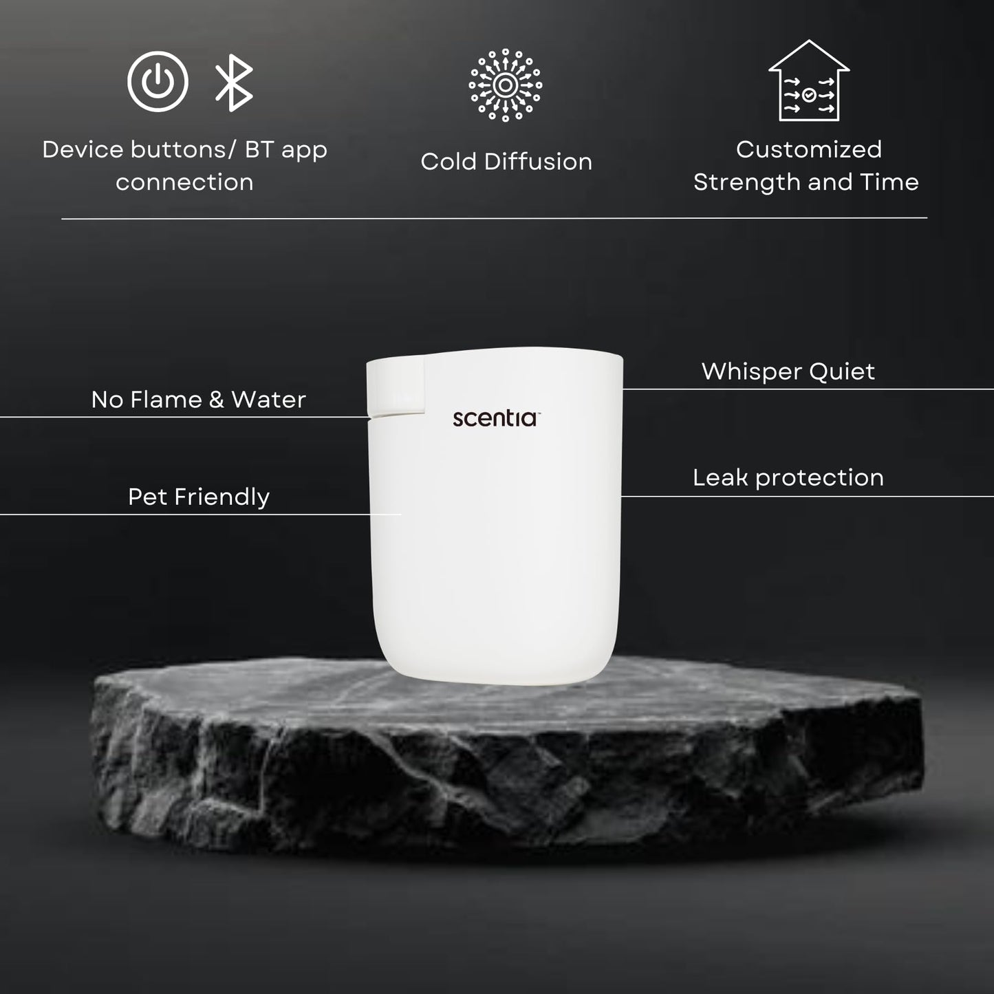 AromaPod Plug-in Waterless Diffuser | Cold-Air Stylish Design for Home, Office, Yoga Room | Nanotechnology 500 Sq.ft Coverage | White | 20ml Oil Included
