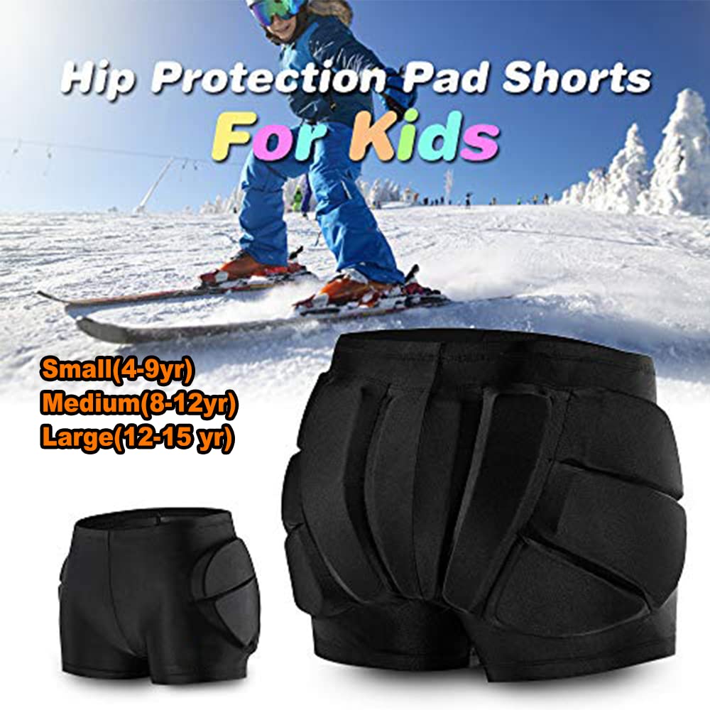 RANDDER Kids Butt Pad Shorts for Skating Snowboarding Ski Hockey, Hip Tailbone Protective Padded Shorts for Youth Child