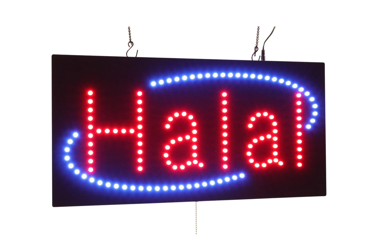 Halal Sign in English, 24"x12", 60x30cm, TOPKING, LED, Neon, Florescent, Signage, Signboard, Display, Billboard, Screen, Grand Opening, Gift