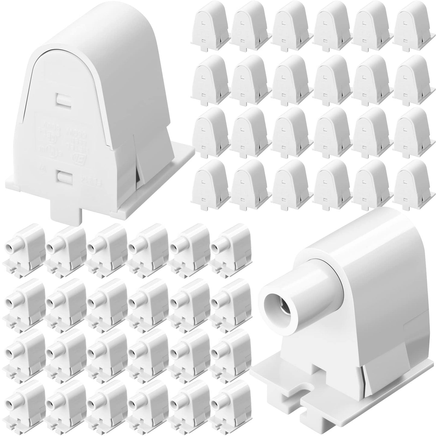 24 Pairs Single Pin FA8 Tombstone T8 T10 T12 Led Socket Lampholder Lamp Replacement Parts Non Shunted Light Bulb Fixture Single Light Bulb Holder Base Connector Plunger Holder for 8ft Fluorescent Tube