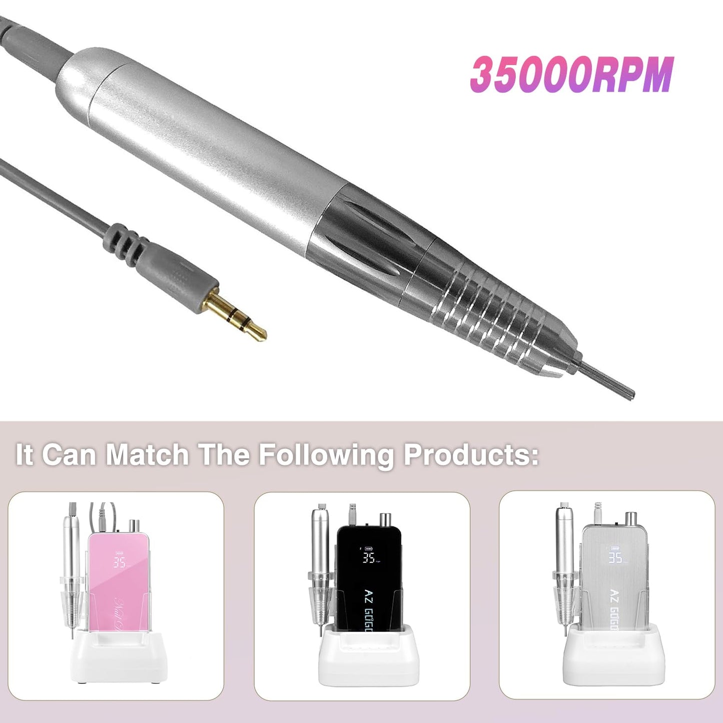 AZ GOGO 35000RPM Handpiece for TP301 Coreless Nail Drill Machine Professional