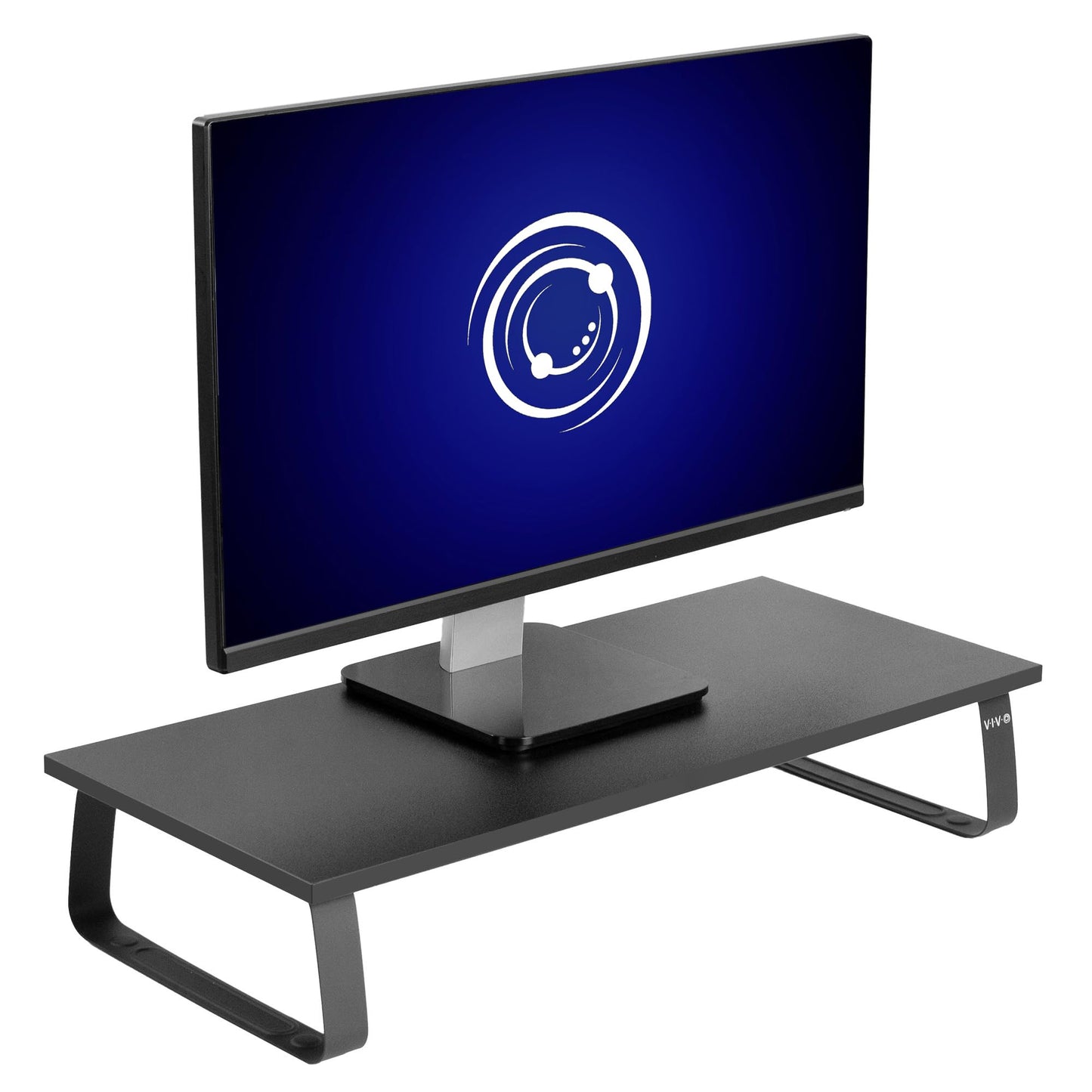 VIVO Black 61cm Monitor Riser - Wood & Steel Desktop Stand, Screen, Keyboard, Laptop, Small TV Ergonomic Desk and Tabletop Organizer STAND-V000D