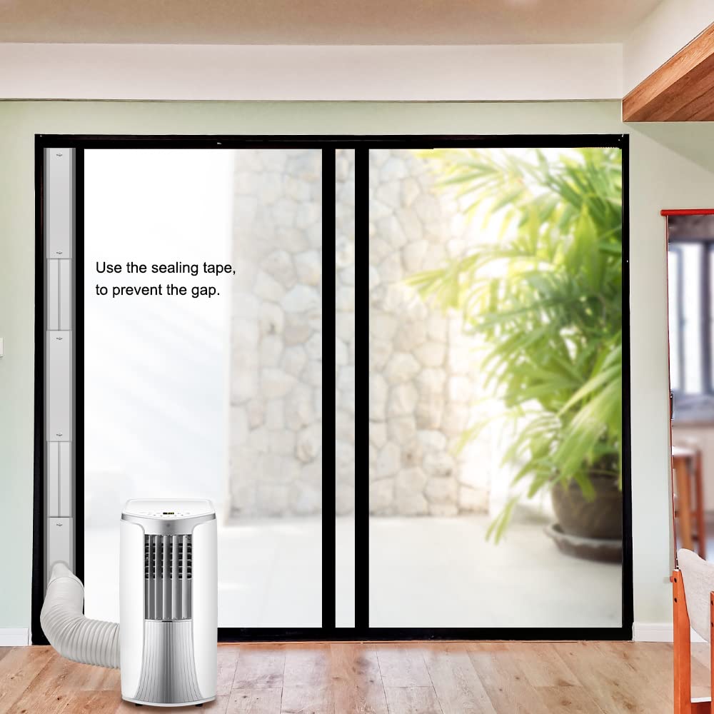 Kxuhivc Portable Air Conditioner Windows Vent Kit, Adjustable Window Seal with 5.9 Inch Diameter, 78.8 Inch Length Exhaust Hose for A/C Unit Universal for Sliding Glass Doors