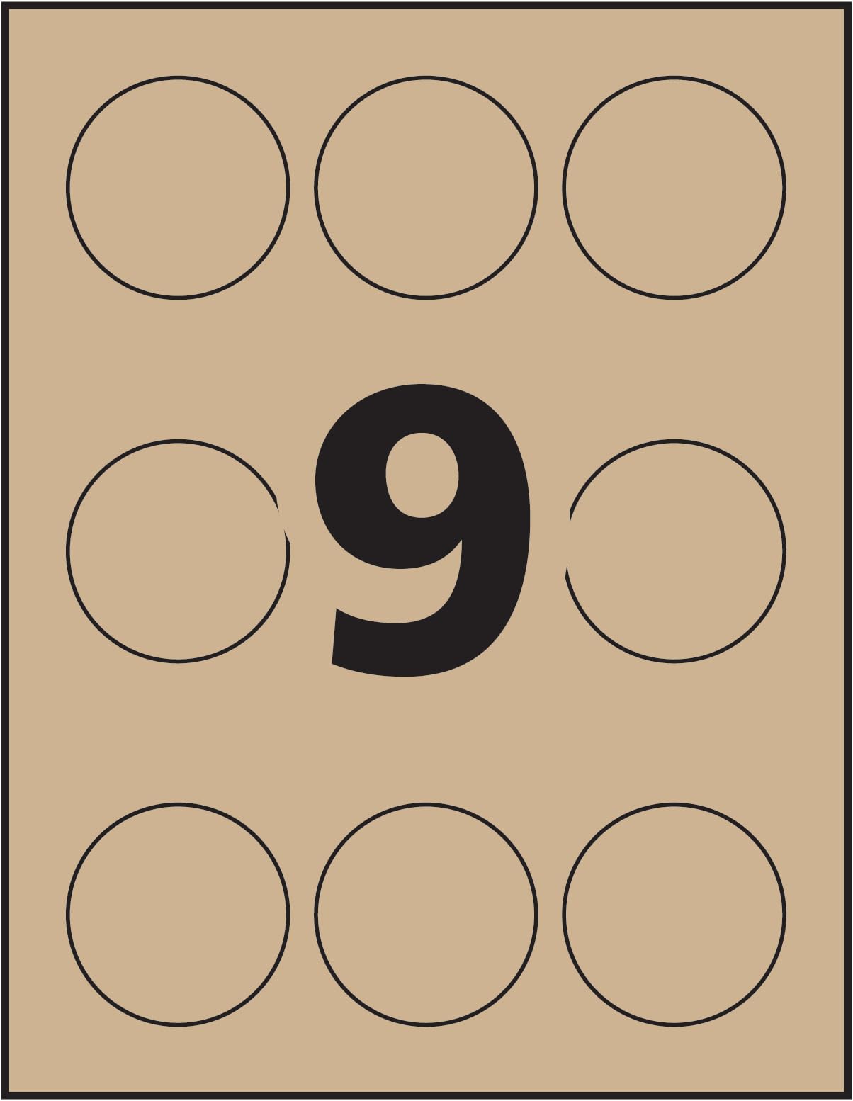 Avery 2.5" inch Kraft Brown Round Labels,Print-to-The-Edge Kraft Labels, for Laser/Inkjet Printers, Case Pack of 1,125 Labels, Round, Kraft Brown, Permanent, (500-22808) Made in Canada