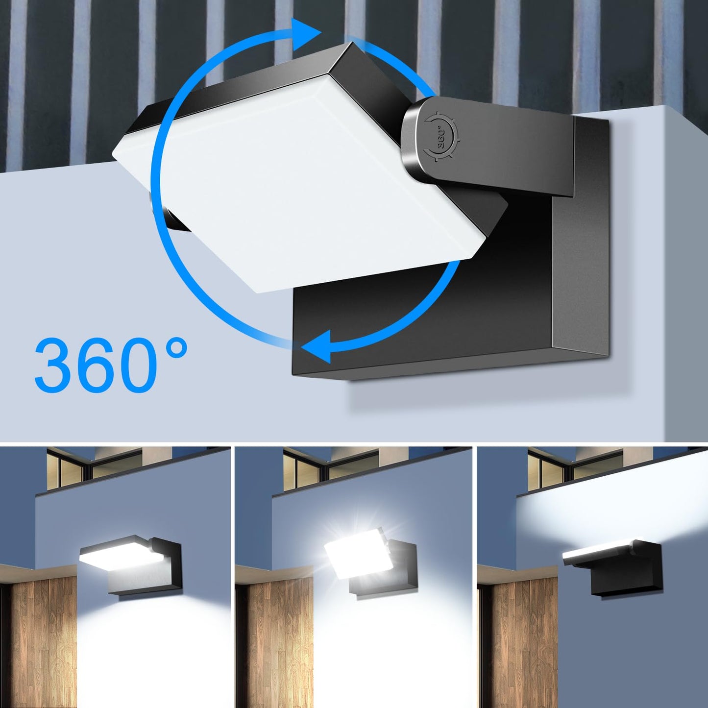 40W LED Wall Light 360 Degree Adjustable Porch Light Outdoor 6000K 4000LM LED Wall Pack for Yard Garage Barn Garden