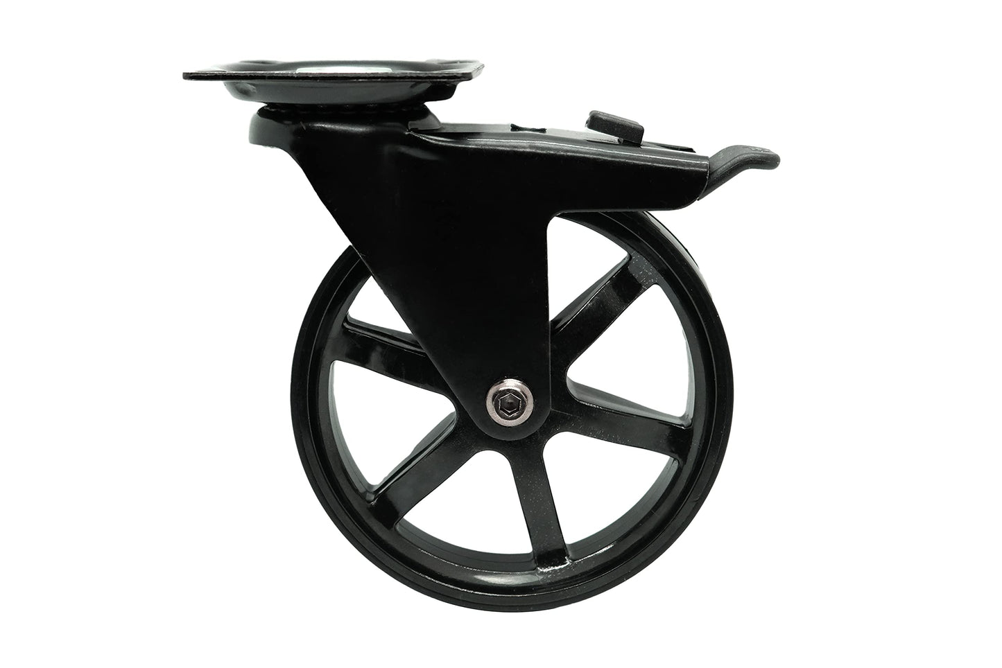Headbourne 8300E Vintage Series 4-Inch 6-Spoke Designer Caster, Gloss Black