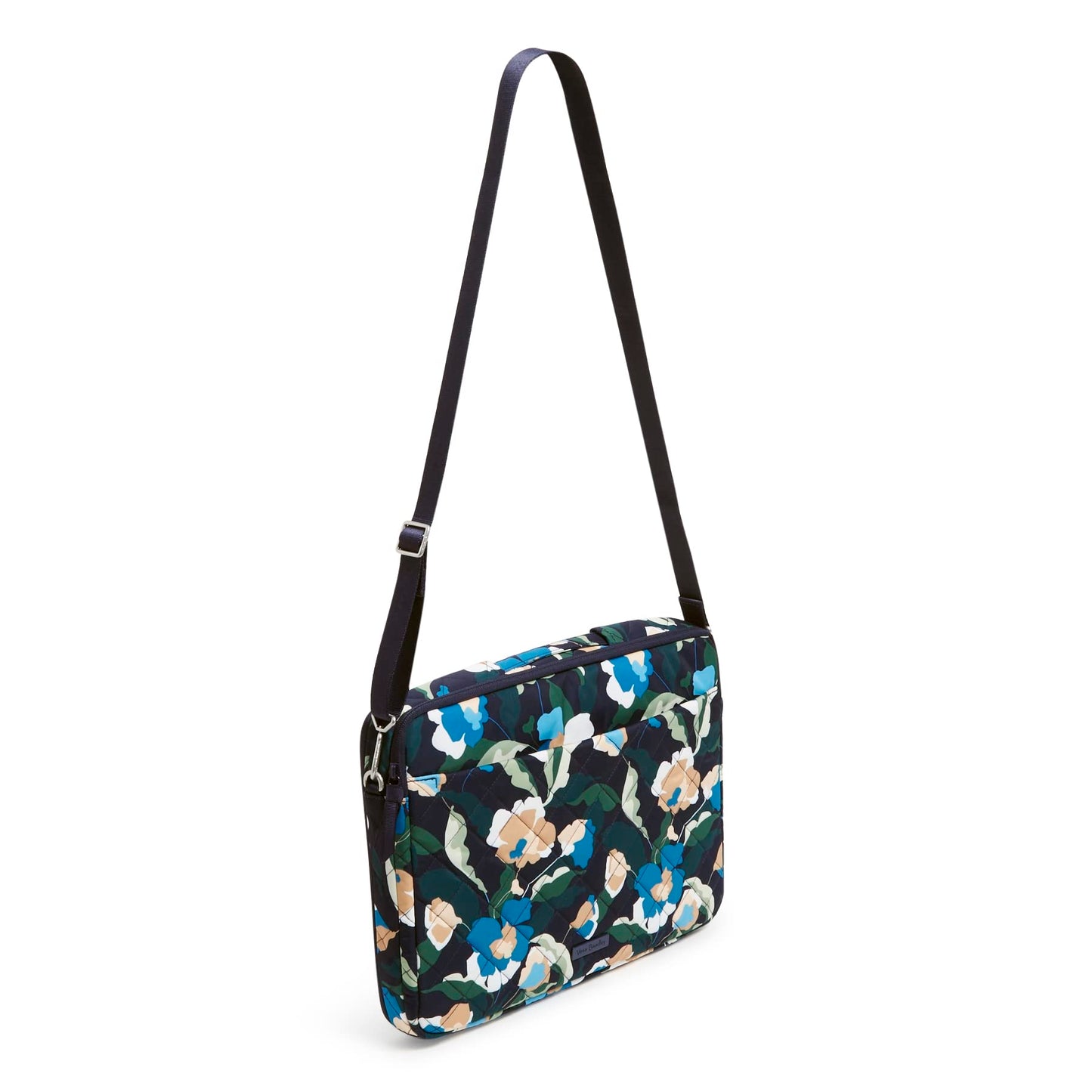 Vera Bradley Women's Performance Twill Laptop Crossbody Workstation Tech Accessory, Immersed Blooms, One Size