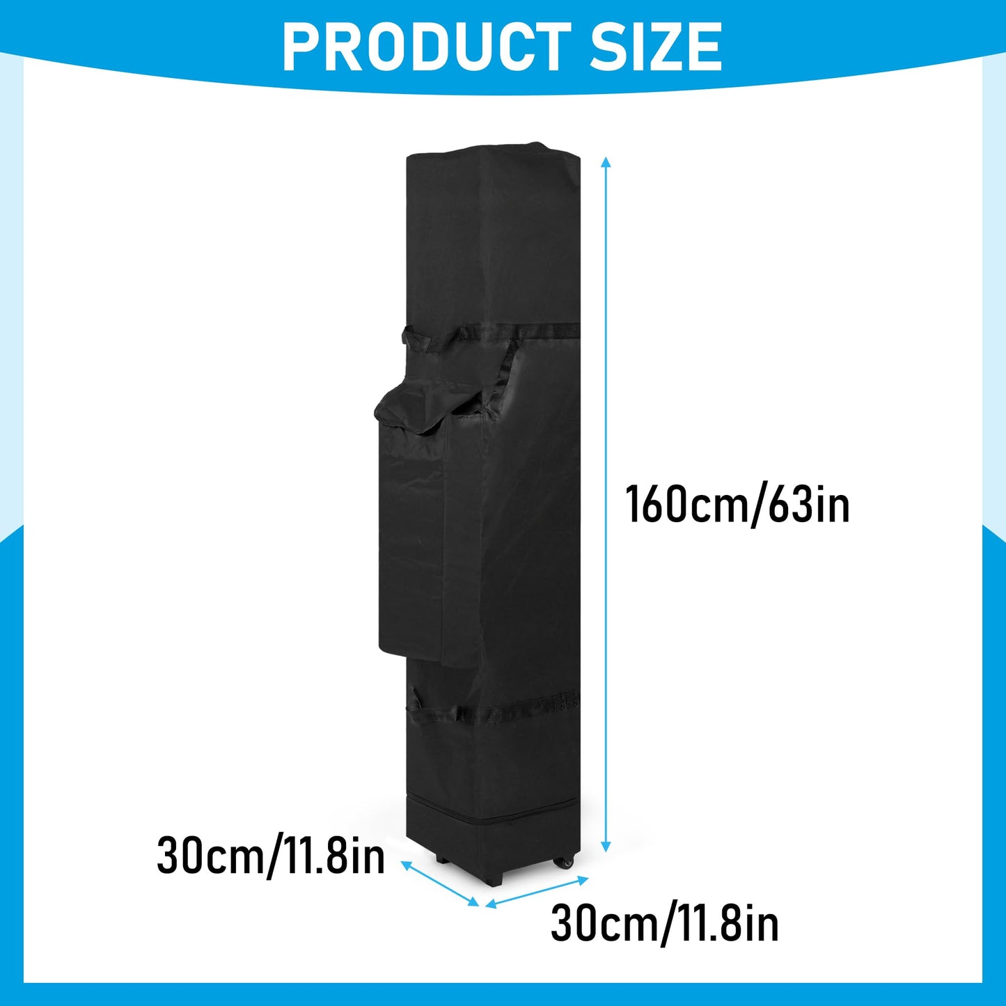 Tcatec 63 Inch Tent Storage Bag with Wheels,Oversized Long Storage Bag,Waterproof Beach Tent Canopy Carrying Bag with Handles Equipment Bag 1680D Roller Bag Only(Without Canopy)