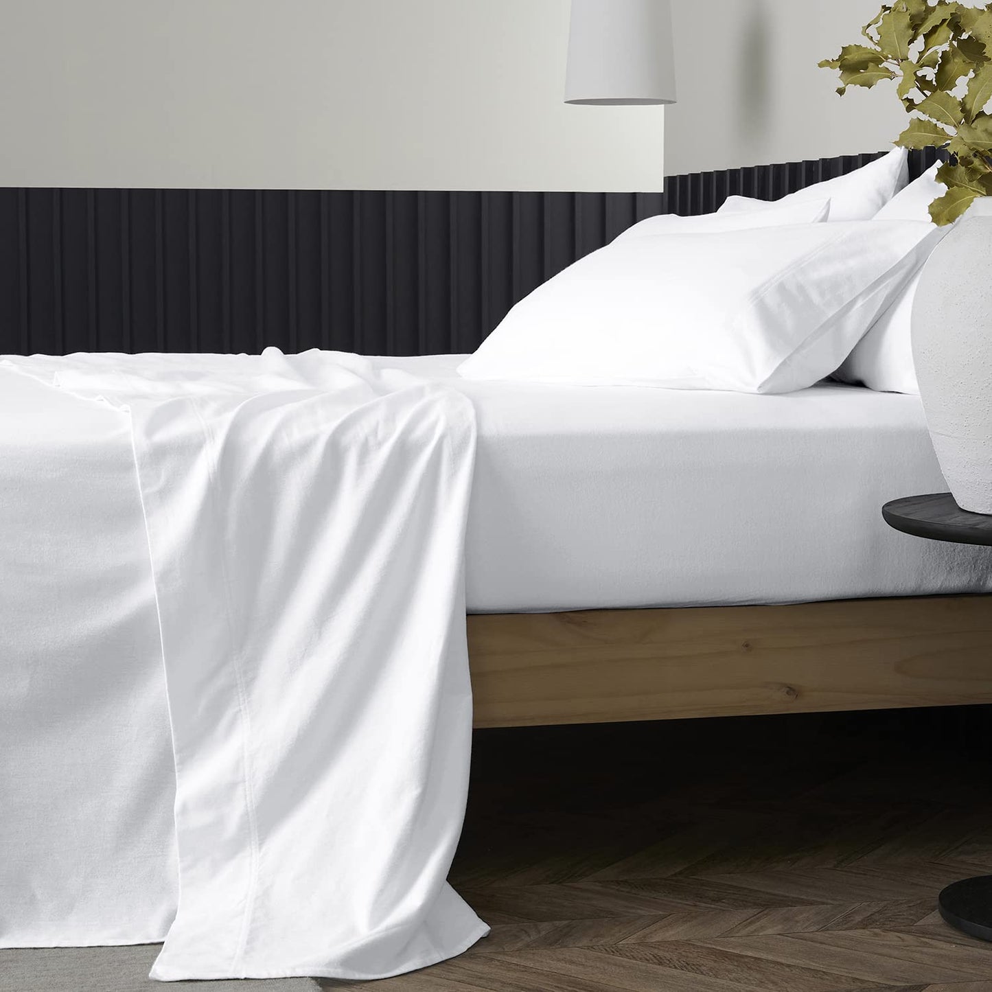 THREAD SPREAD 100% Pure Egyptian Cotton Sheets King Size - 1000 Thread Count 4 PC Deep Pocket King Size Bed Sheet Set, Soft White Sateen Weave Luxury Hotel Cooling Sheet Sets, Fits Mattress Upto 18"