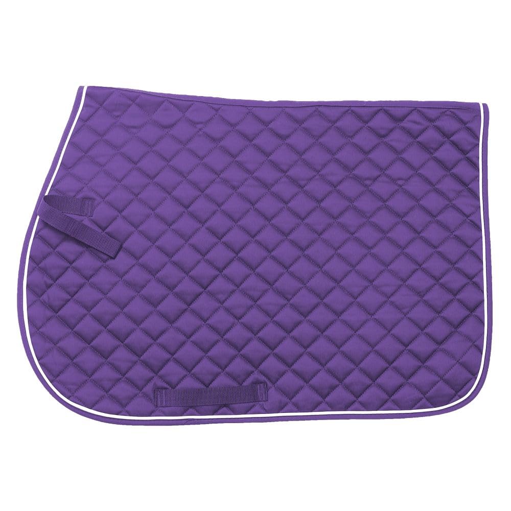 Tough 1 EquiRoyal Square Quilted Cotton Comfort English Saddle Pad, Purple