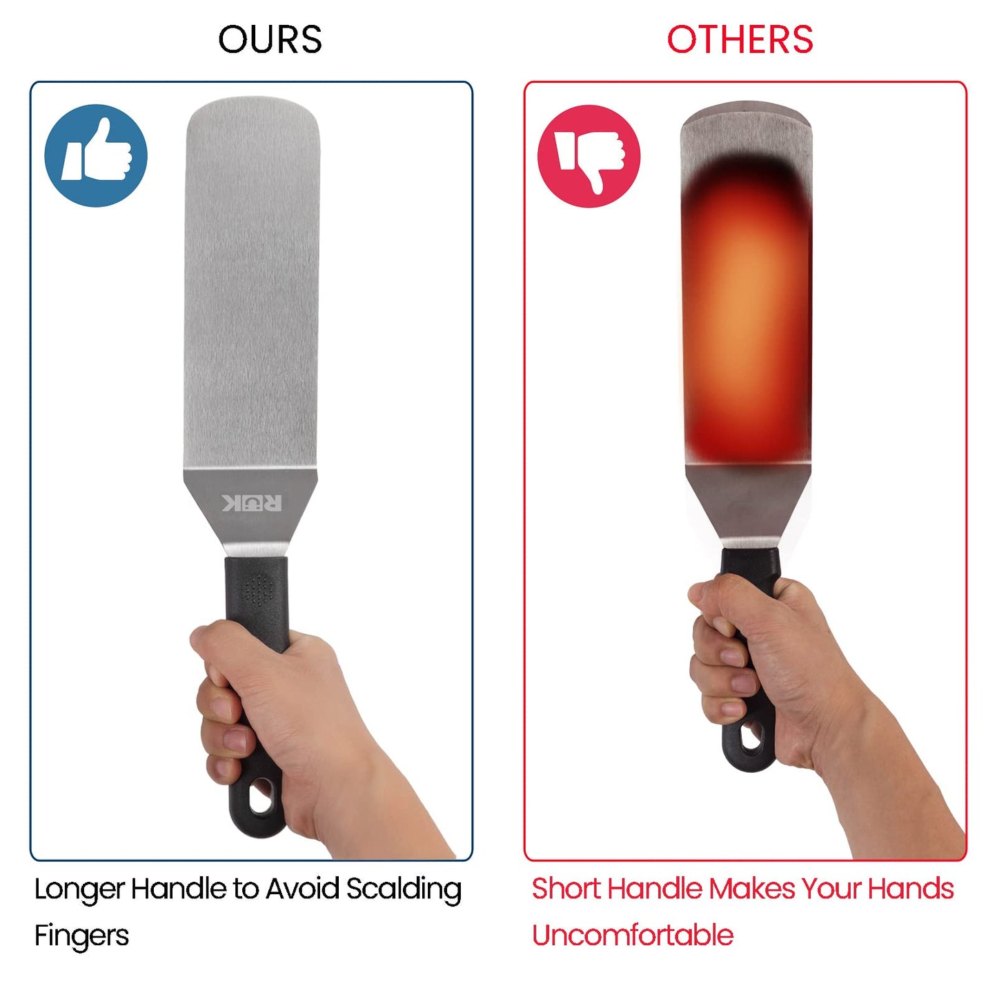 Blackstone Griddle Accessories Kit, RüK 11 PCS Flat Top Griddle Accessories Set with Anti-Scalding Long Handle Metal Spatula, Grill Scraper Cleaning Kit, E-Cookbook for Blackstone and Camp Chef