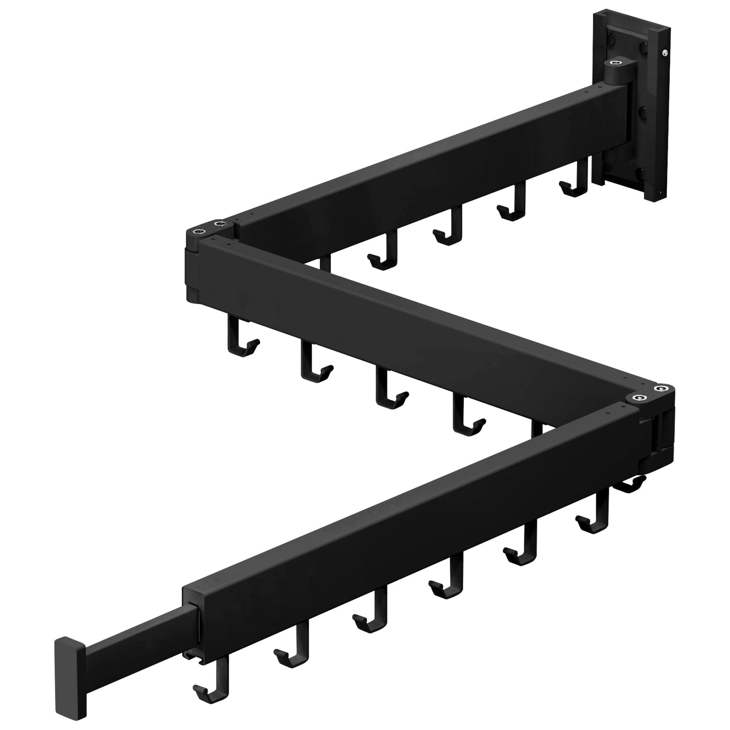ZdwCyl Wall Mounted Clothes Drying Rack,Laundry Drying Rack,Drying Rack Clothing,Space Saver Clothes Rack,Retractable Dryer Racks for Laundry,Collapsible(3-Pole), Black