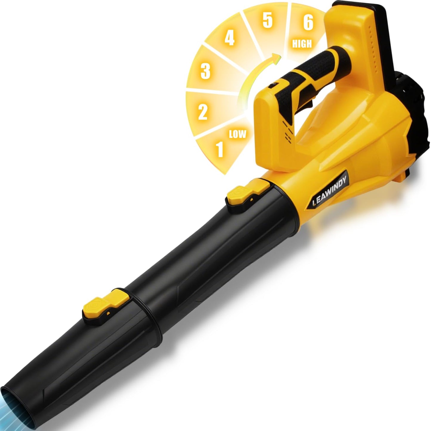 LEAWINDY Cordless Leaf Blower for Dewalt 20V Max Battery(Tool Only), 6 Speed Variable & 600 CFM/180 MPH Electric Leaf Blower, Enhanced Motor, Battery Powered Leaf Blower for Yard, Lawn, Patio Cleaning