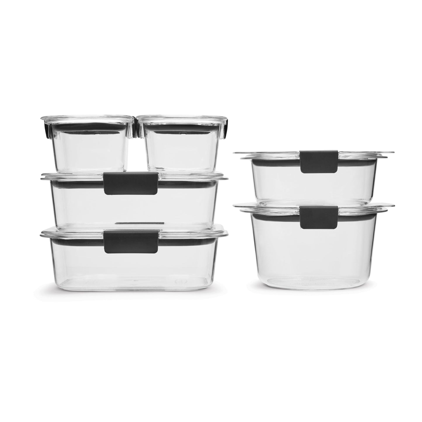 Rubbermaid Brilliance Round and Rectangular Leak Proof Food Storage Containers, 12 Piece Set