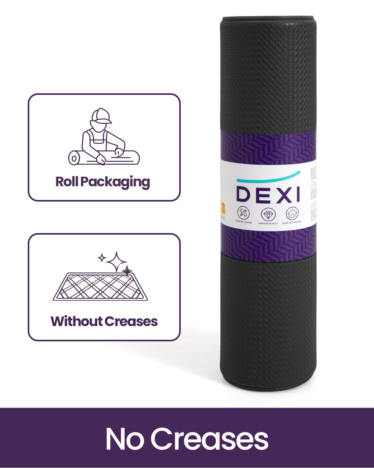 DEXI Kitchen Rug Anti Fatigue Mats for Floor, 24x86 Non Skid Cushioned Comfort Standing Desk Waterproof Runner, Black