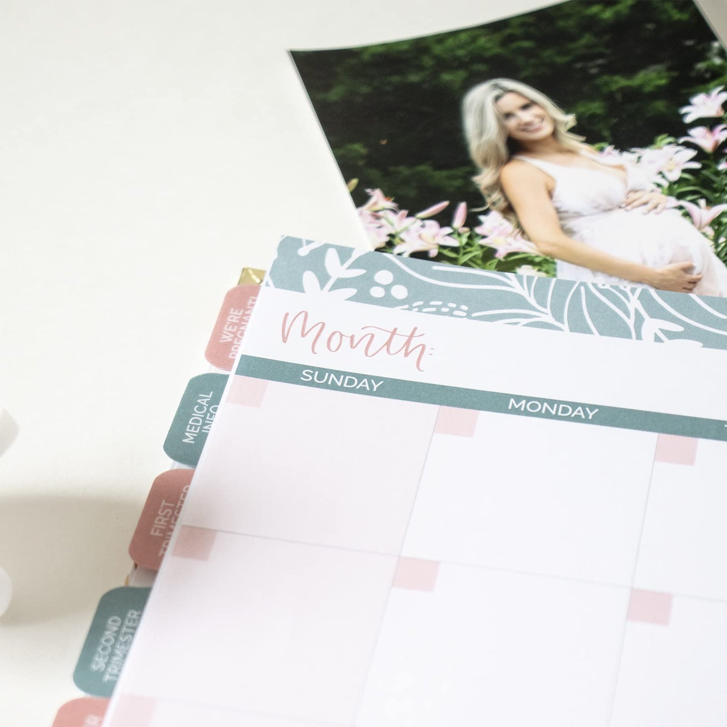 bloom daily planners New Pregnancy and Baby's First Year Calendar Planner & Keepsake Journal with Stickers - Hardcover Scrapbook Memory Book Organizer - (Undated) 8” x 10" - The Story of You