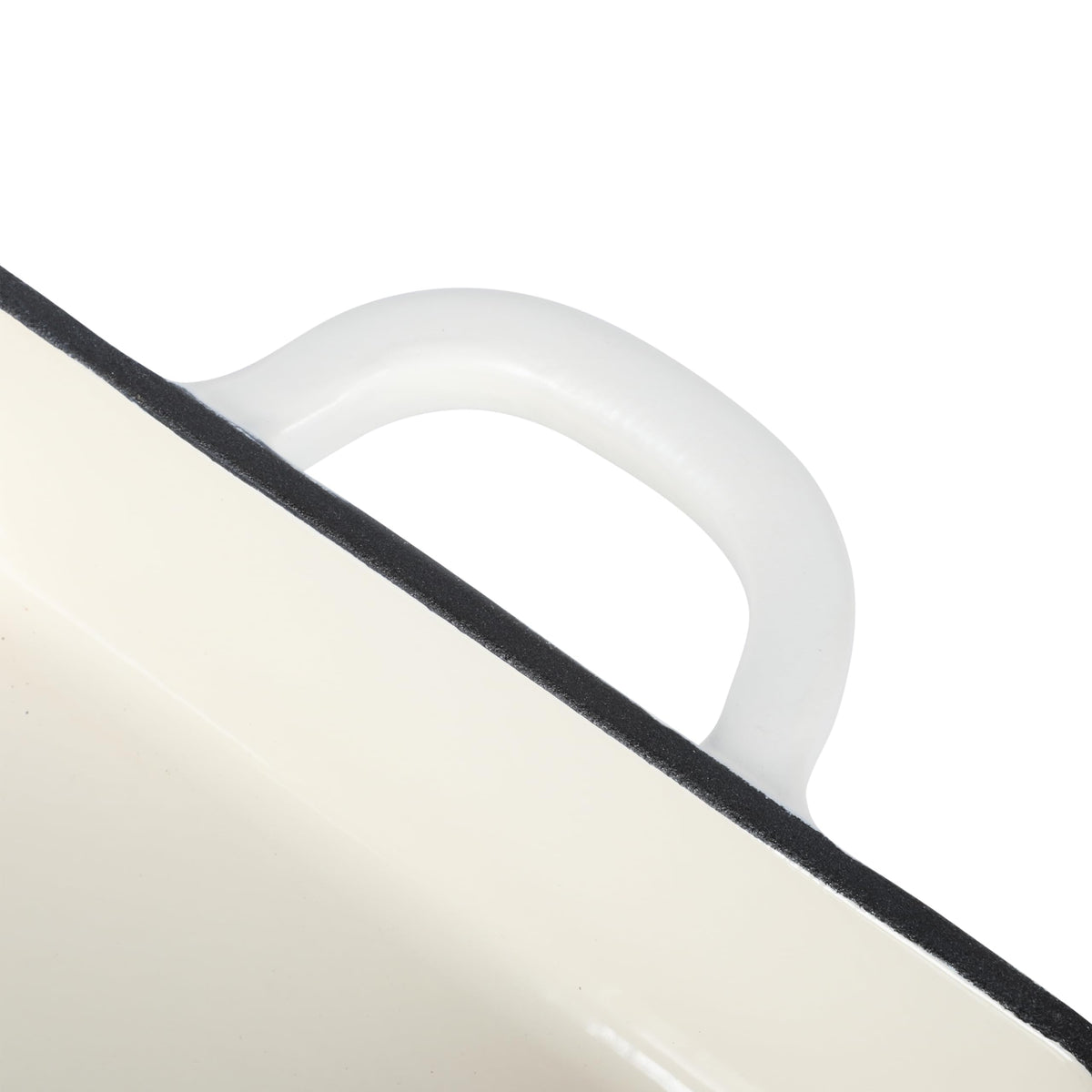 Crock-Pot Artisan 13" Enameled Cast Iron Lasagna Pan, Matte Linen White