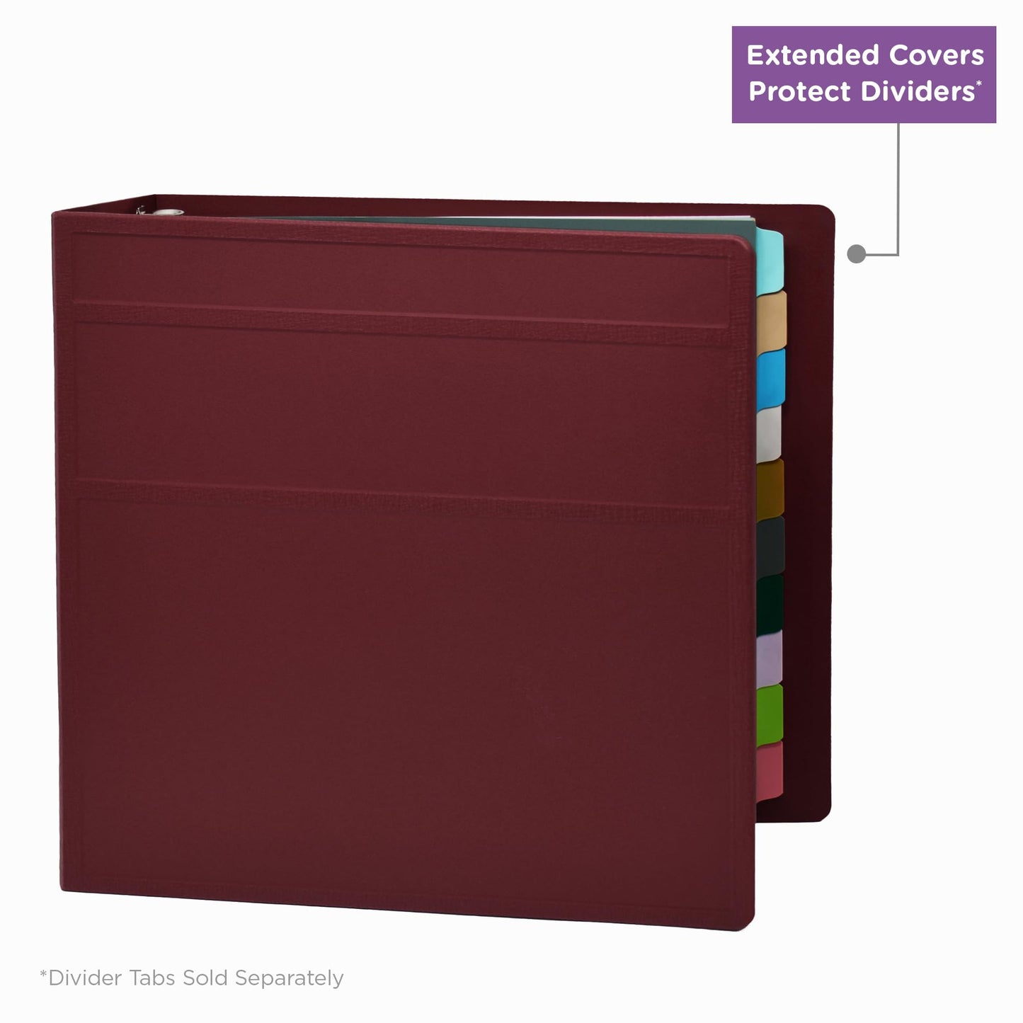 Carstens 4- Inch Heavy Duty 3-Ring Binder - Side Opening, Wine