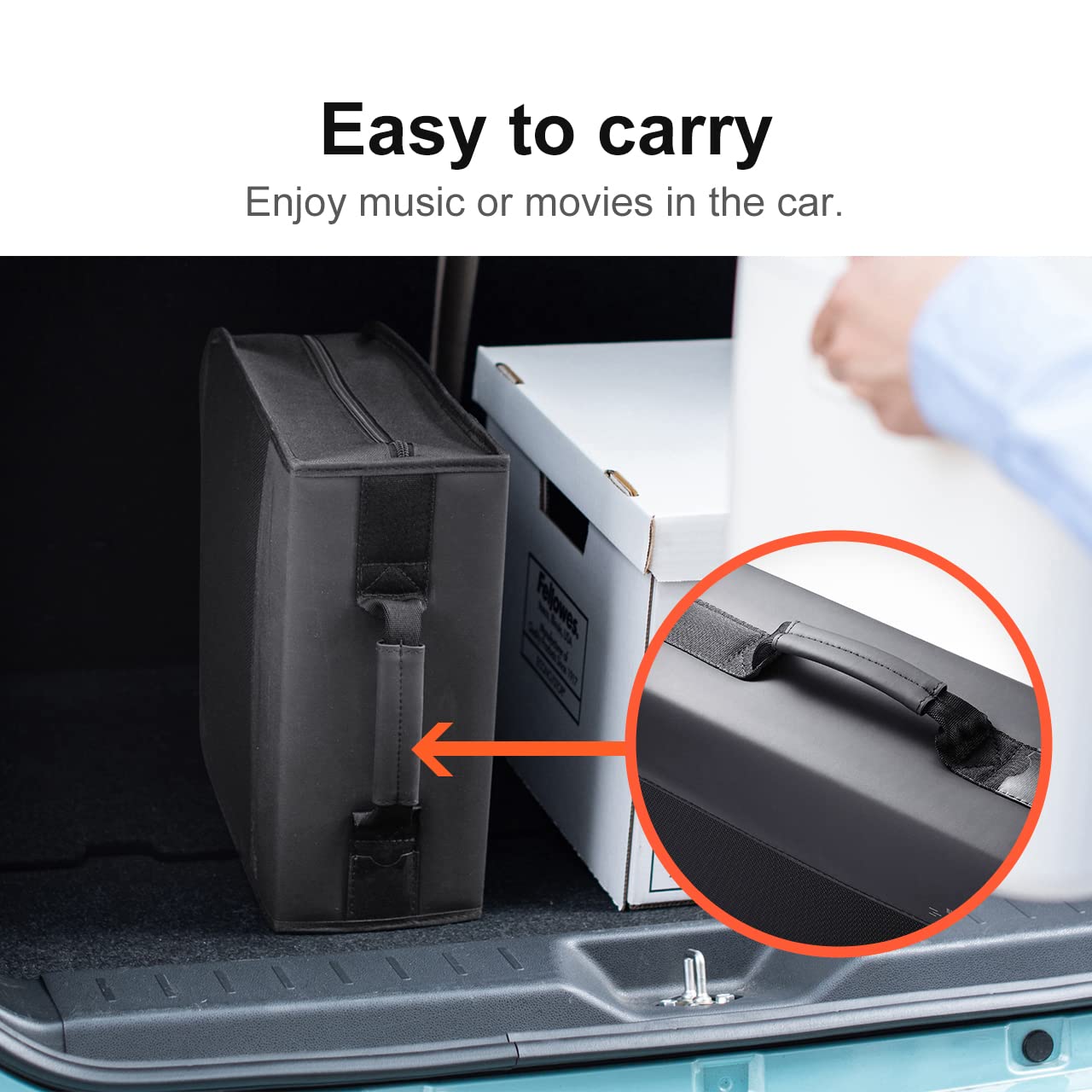 SANWA 320 Capacity CD Case, Blu Ray Case Holder, Movie Music Media Disc Wallet, Hardshell DVD VCD Binder Storage Box, Portable Zipper, EVA Protective Sleeve with Handle, for Car, Home, Office, Black