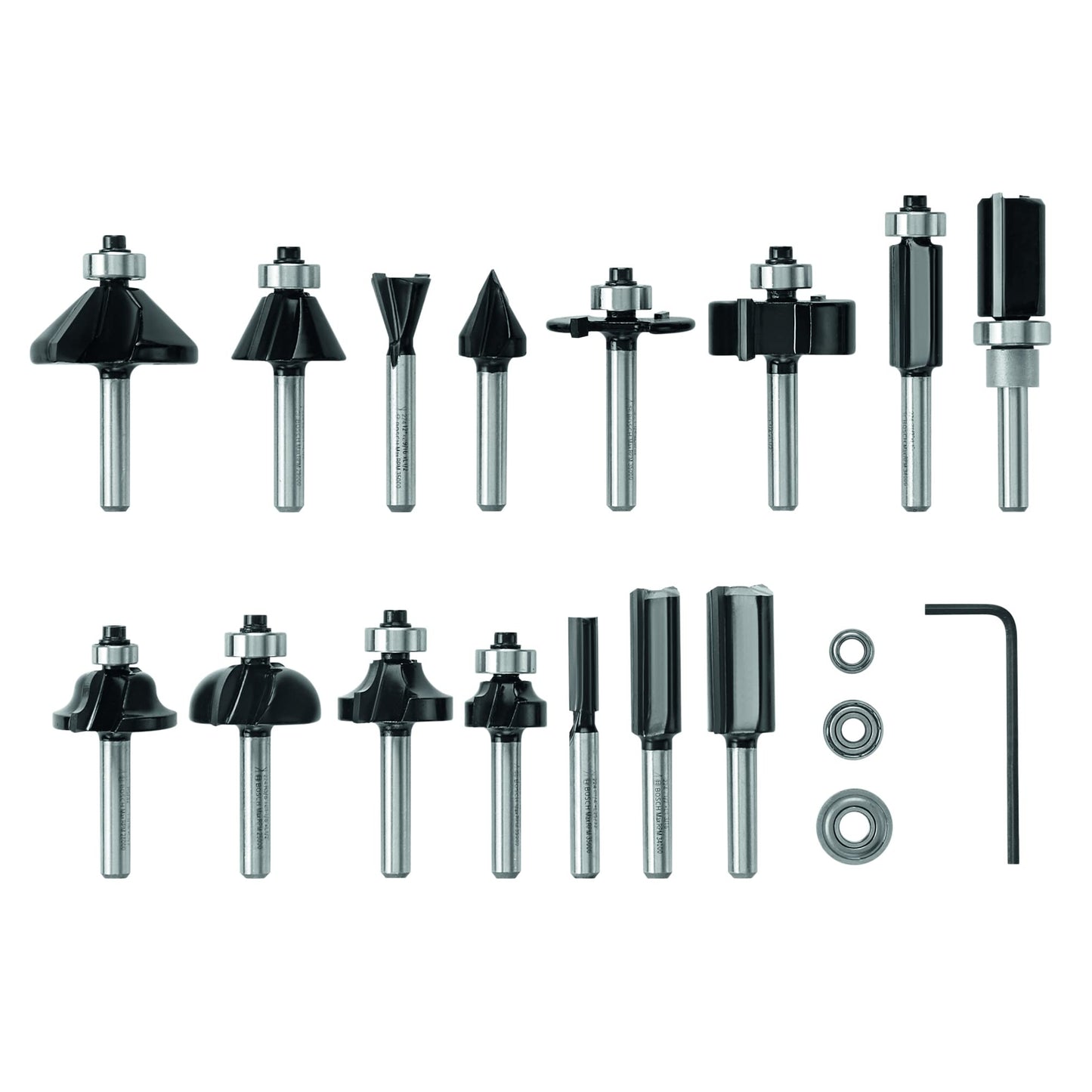 BOSCH (Universally Compatible Accessory) RBS015MBS 15 pc. Carbide-Tipped Wood Router Bit Set