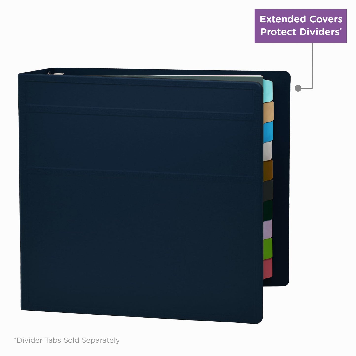 Carstens 4- Inch Heavy Duty 3-Ring Binder - Side Opening, Navy Blue