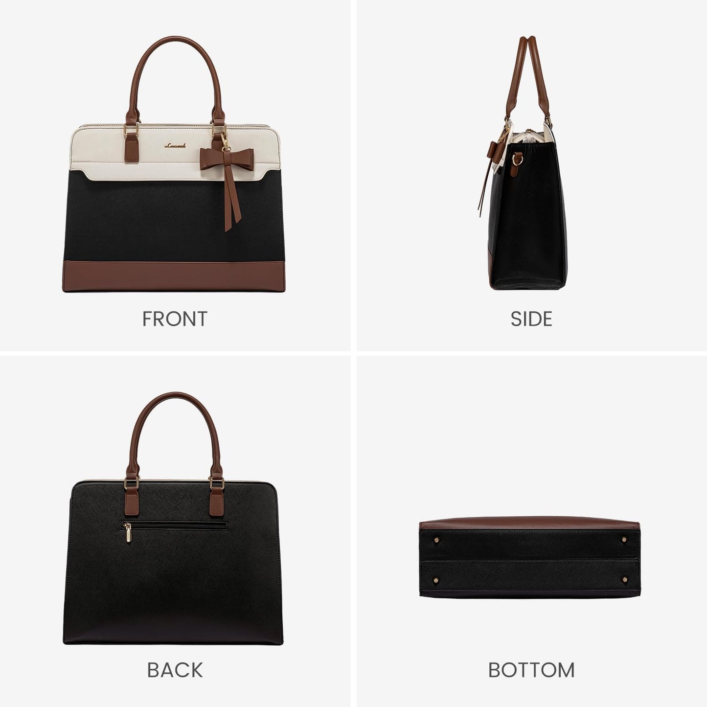 LOVEVOOK Laptop Tote Bag for Women, Leather Work Bag, Waterproof Business Teacher Bag, Large Computer Handbag Purse Briefcase, Office Gifts for Women