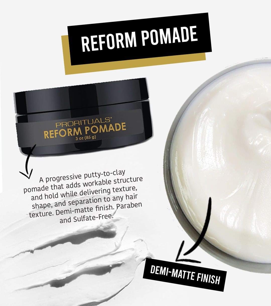 Prorituals Reform Pomade for Unisex - 3 oz Pomade