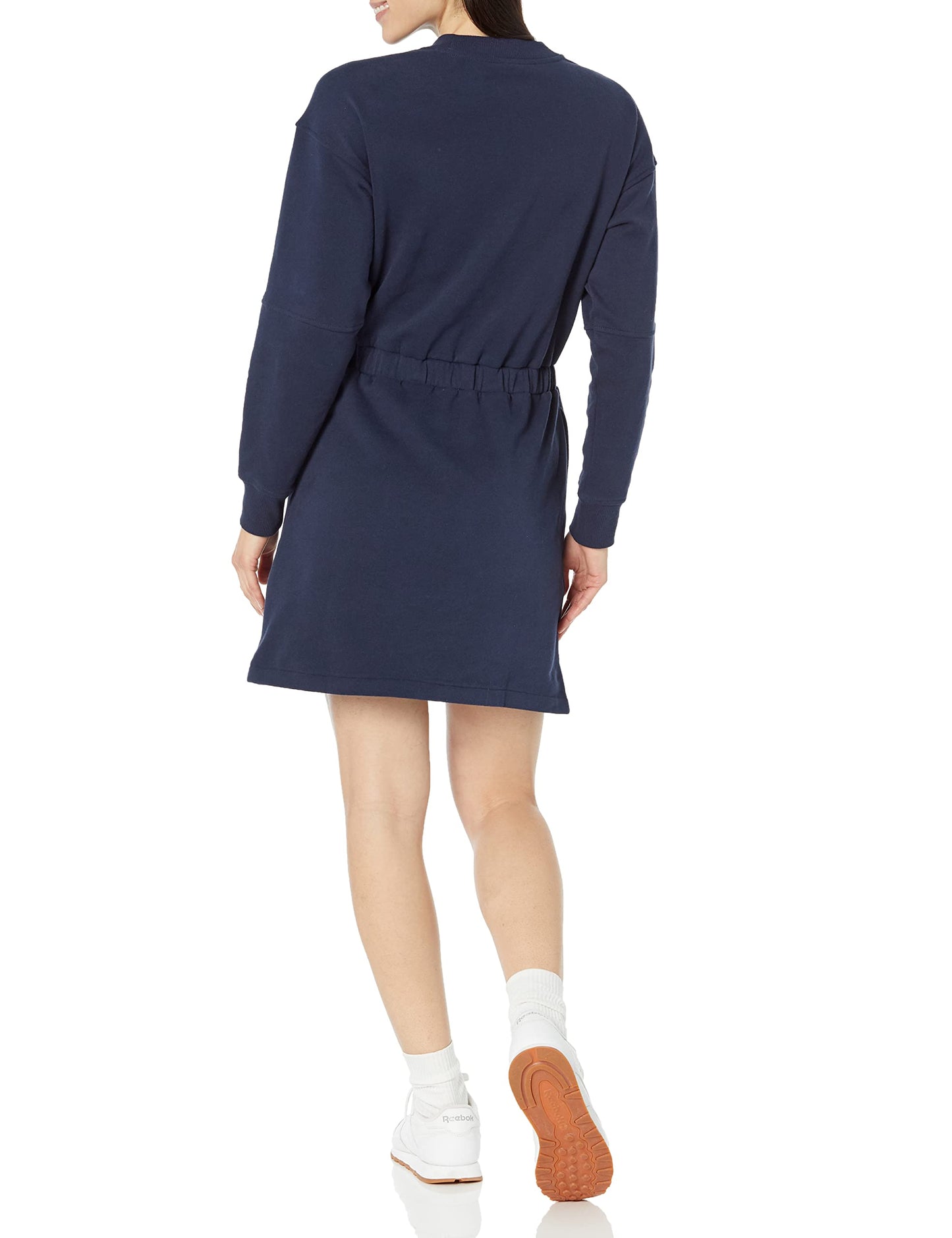 Amazon Essentials Women's Waisted Sweatshirt Dress (Available in Plus Size), Navy, Small