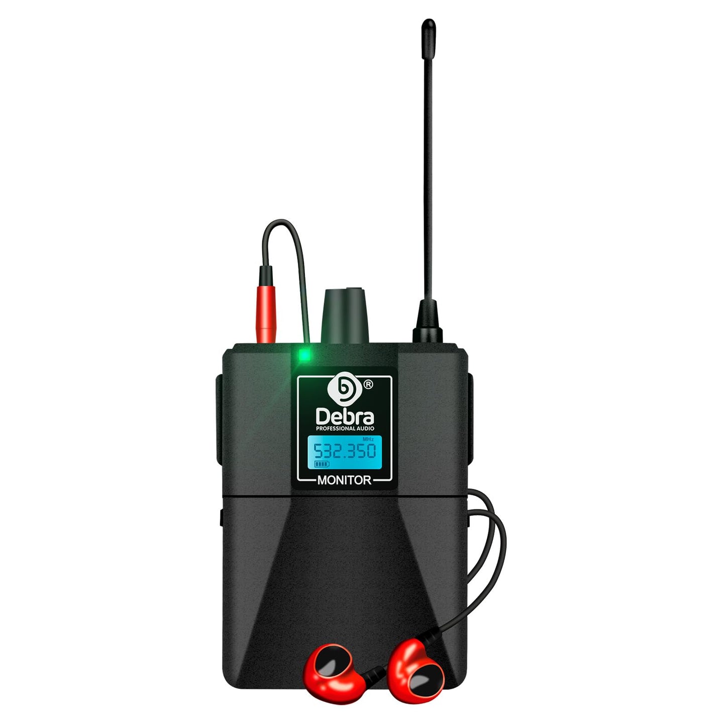 D Debra Bodypack with Earphone Only Suitable for ER-102 & ER-202 Mono Wireless in Ear Monitor System, Can Not Be Used Alone (Only 1 Bodypack)