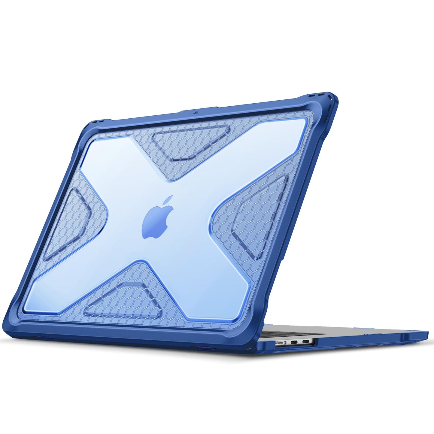 Fintie Case for MacBook Air 15 Inch A3241 A3114 A2941 (2025 2024 2023 Release) - Heavy Duty Rugged Hard Shell Case Cover with TPU Bumper for MacBook Air 15.3" M2 M3 Chip with Touch ID, Blue
