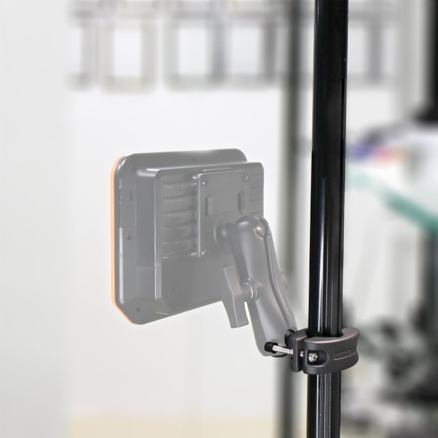 WINDFRD Aluminum Grab Bar Clamp Mount Base with 1.5'' Ball for Rails 1.18'' to 2'' in Diameter, Compatible with RAM Mounts C Size 1.5 Inch Ball Double Socket Arm