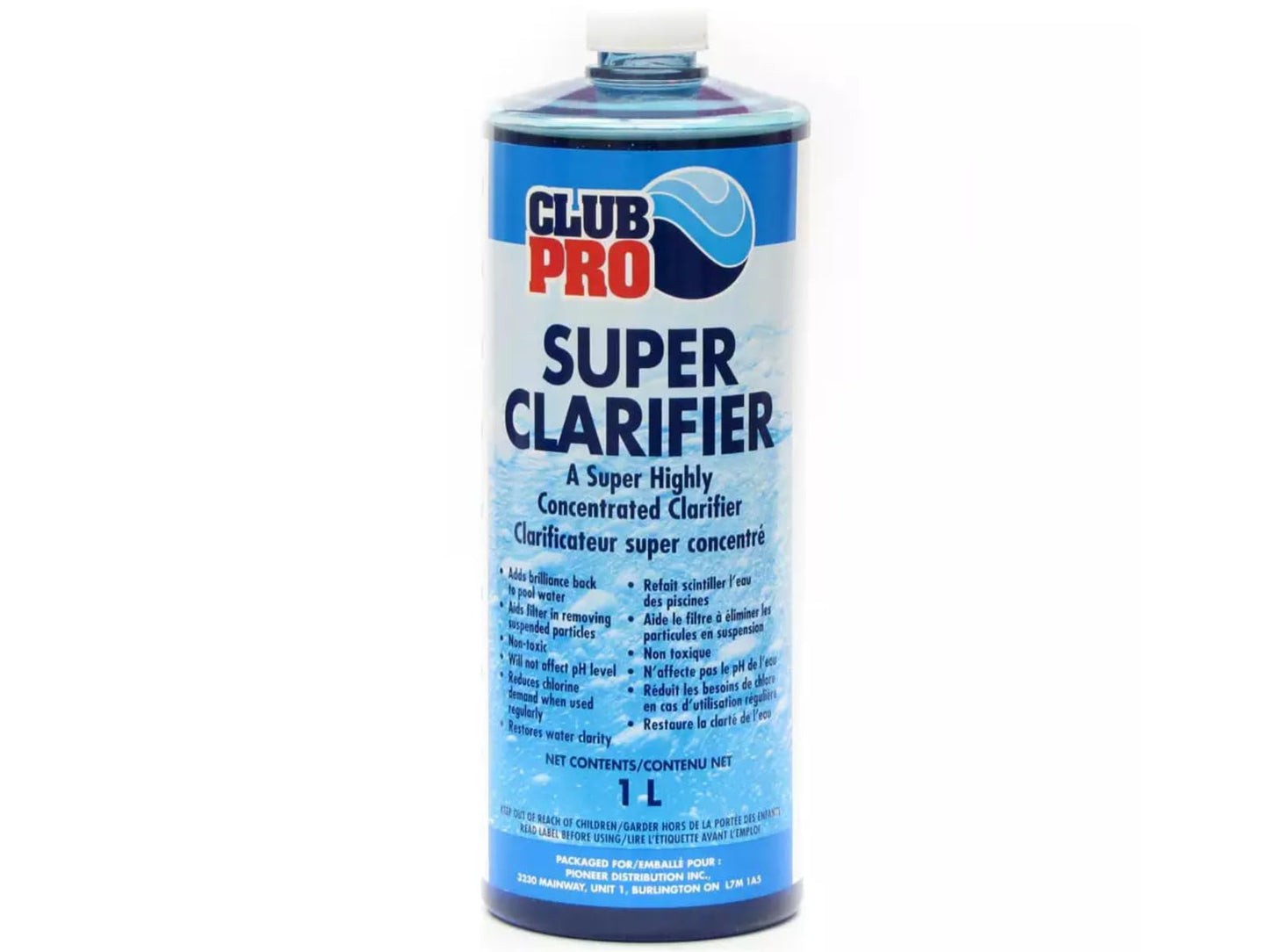 Club Pro Super Clarifier 1L | Brilliantly Clear Pool Water | Made from Recycled Crab Shells | Removes Small Particles | Compatible with Chorine, Salt Pools | Pool Opening & Closing | Chitosan-Based