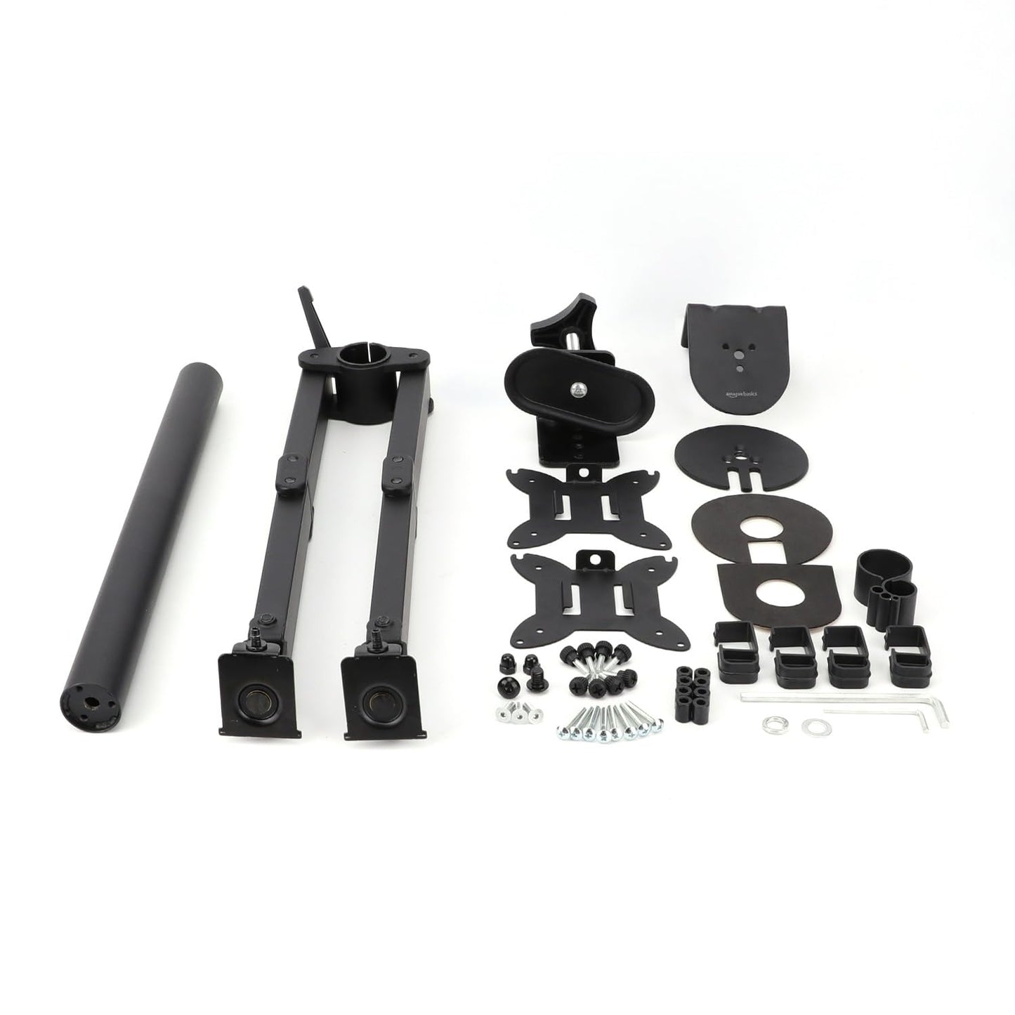 Amazon Basics Adjustable Dual Computer Monitor Arm Mount, Holds up to 32" Monitors