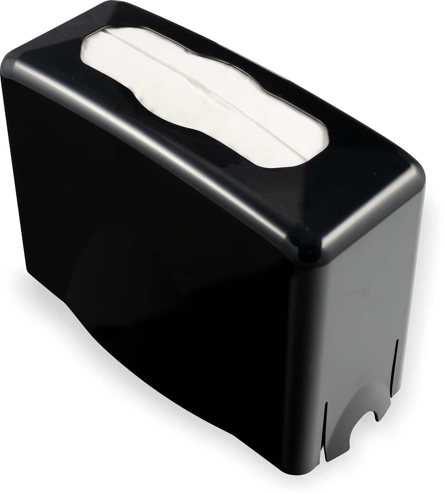 San Jamar Counter Top Paper Towel Dispenser, Holds Multifold, C-Fold and Single Towels for Bathroom, Kitchens, Restaurants, and Cafeterias, Plastic, 8.5" H x 12" W x 5.5" D, Black