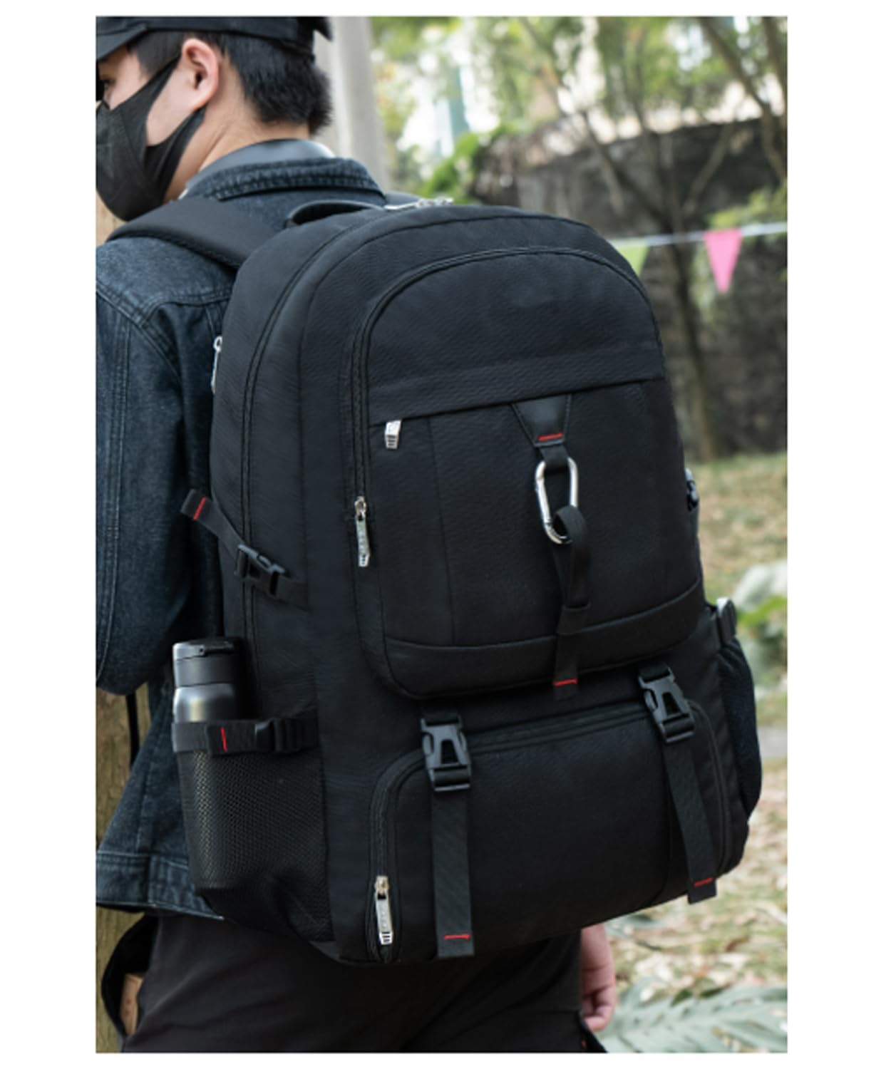 Travel Backpack for Men Women, Expandable 55L Business Laptops Backpacks Water Resistant Carry on Luggage Backpack Gym Sport Bag with Shoes Compartment for College Hiking Camping Fits 17 Inch Computer