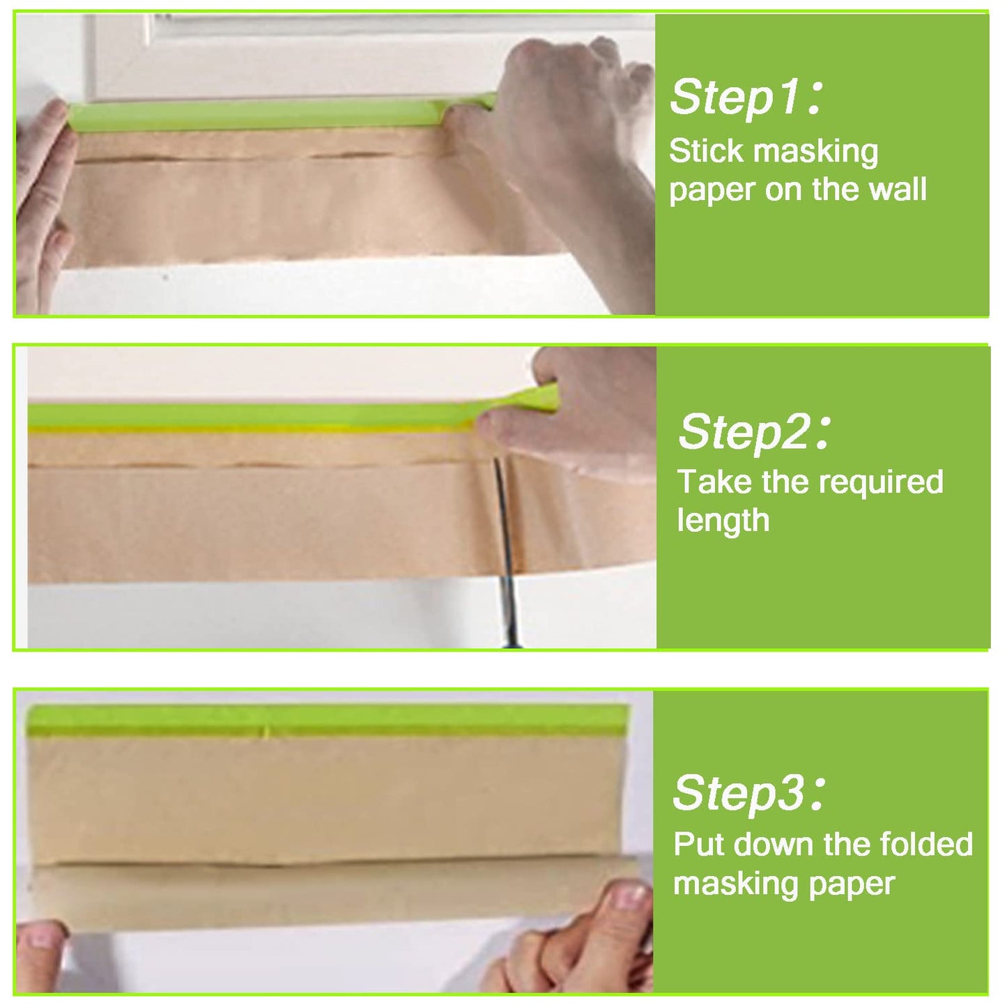 Masking Paper 6 Pack Paint Masking Tape and Drape for Painting Paint Masking Paper Assorted Paint Masking Paper for Car and Furniture (18inch Width X Total 300ft Long)