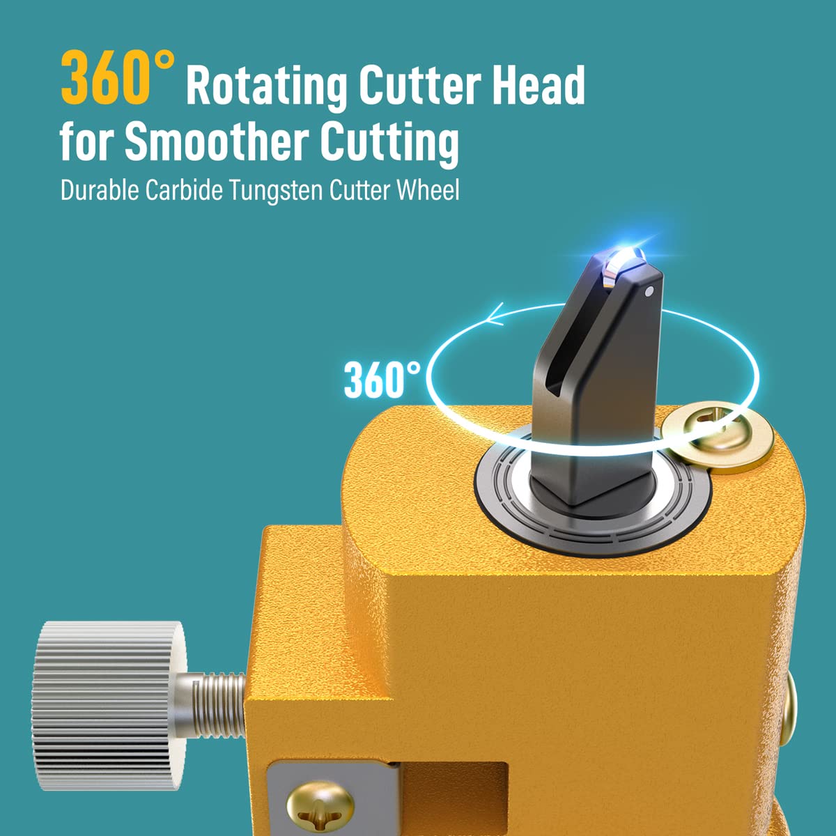 B BLOOMOAK Heavy Duty Circular Glass Cutter with Round Knob Handle and Suction Cup Adjustable Diamond Glass Cutter Tool Set (Diameter 24")