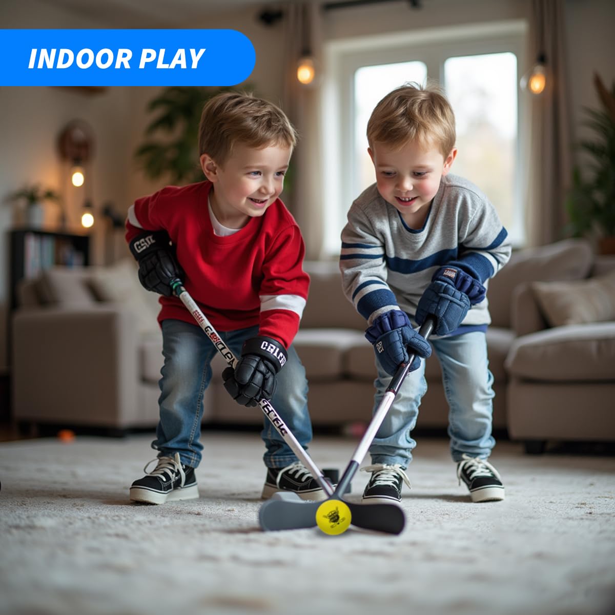 Pandahero 24-Pack Mini Knee Hockey Balls for Indoor Play – Soft Foam Balls for Floor Hockey & Mini Sticks – Birthday Gifts for Toddler Kids Boys Girls
