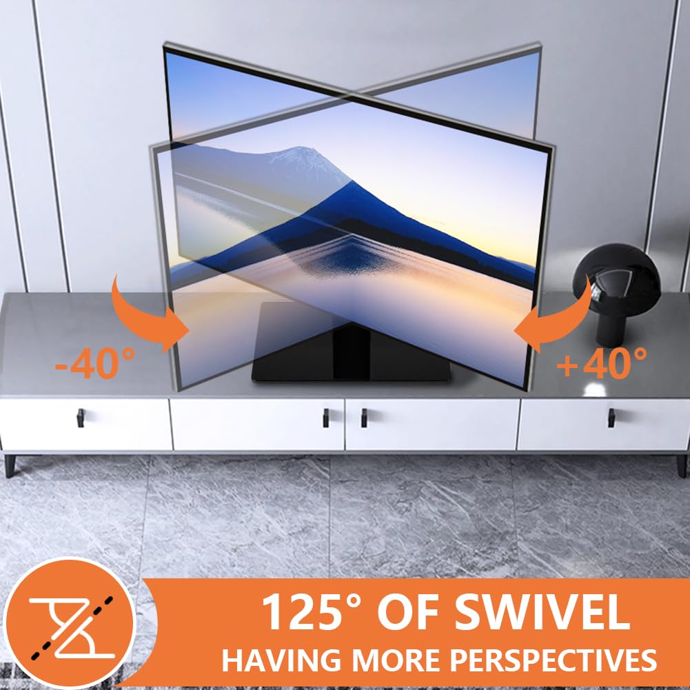 KKTONER Single Computer Monitor Stand Free Standing Desk Vesa Mount for 13 inch to 32 inch Screen Height Adjustable Monitor Mount Swivel Vesa 75 * 75mm/100 * 100mm Hold up 77Lbs