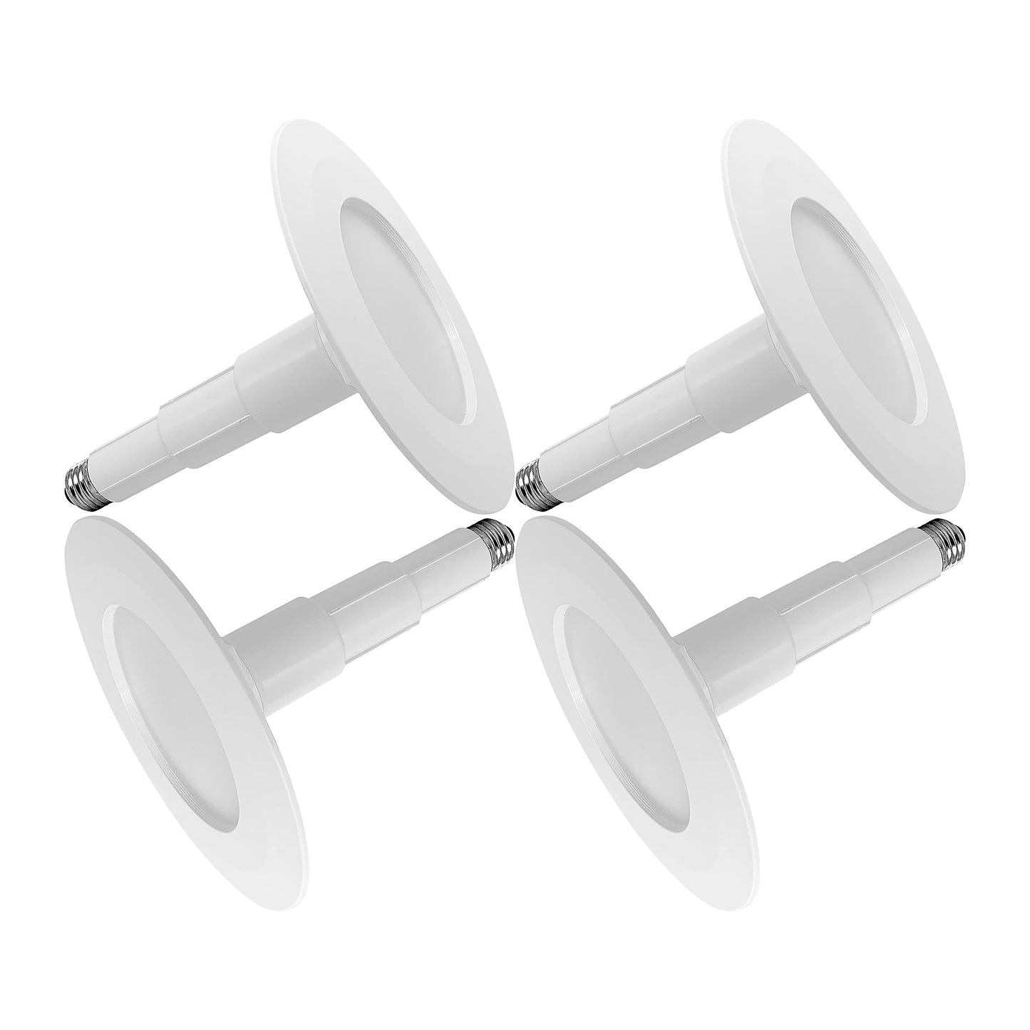 Jolux 5, 6 Inch Led Can Light Adjustable Recessed Retrofit Downlight, Etl Damp Ratedconversion Kit, 12W=60W, 3000K Warm White, 800Lm, Dimmable,Slope Trim,E26 Base,Easy Installation,4-Pack