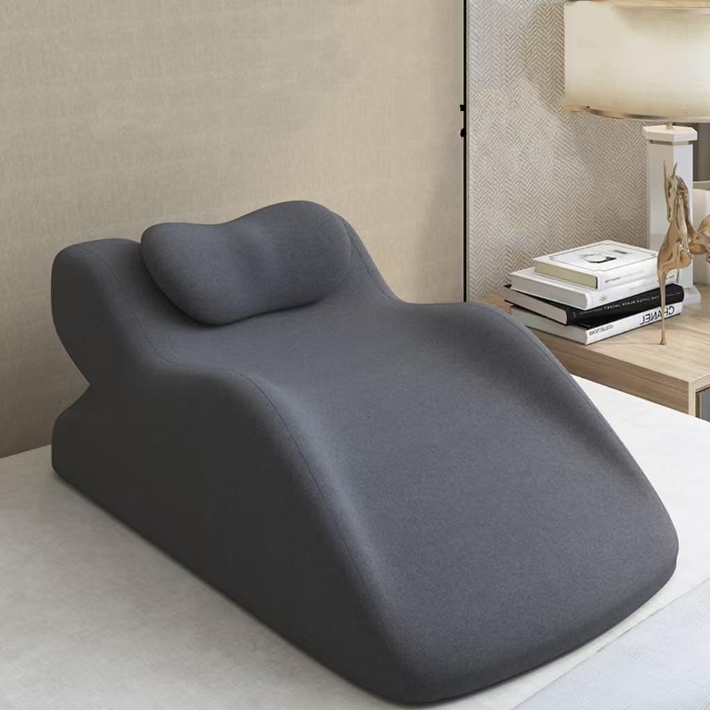 Bed Multifunctional Ergonomic Wedge Pillow with New Prone Position for Reading, Unique Curved Design, Memory Foam,Luxury Bedding Set,Multi-Purpose Home or Office Use (60cm×37cm×23cm)