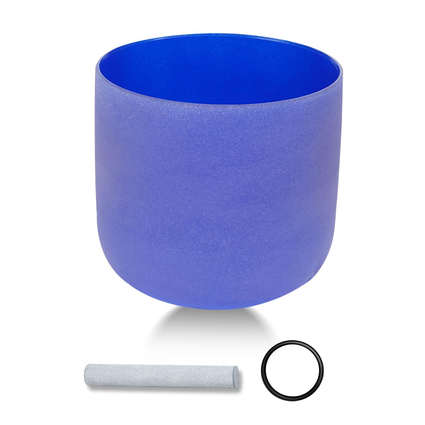 432HZ 7 Inchs Frosted Crystal Singing Bowl Set for Meditation Healing Yoga Chakra Quartz Crystal Sound Bowls with Heavy Duty Carry Case and Rubber Mallet,Suede Striker,O-rings