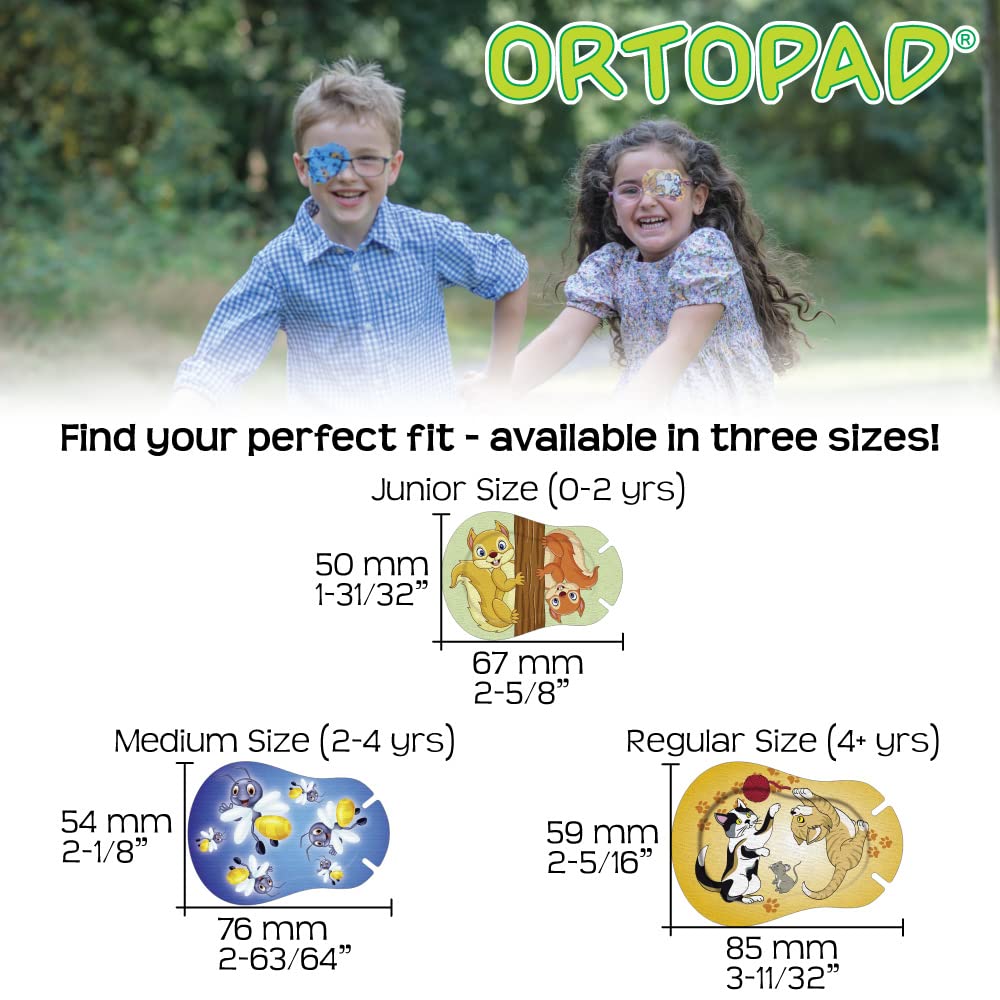 Ortopad® Bamboo Girls 100-Pack, Adhesive Eye Patches, Regular Size, 2 Posters Included